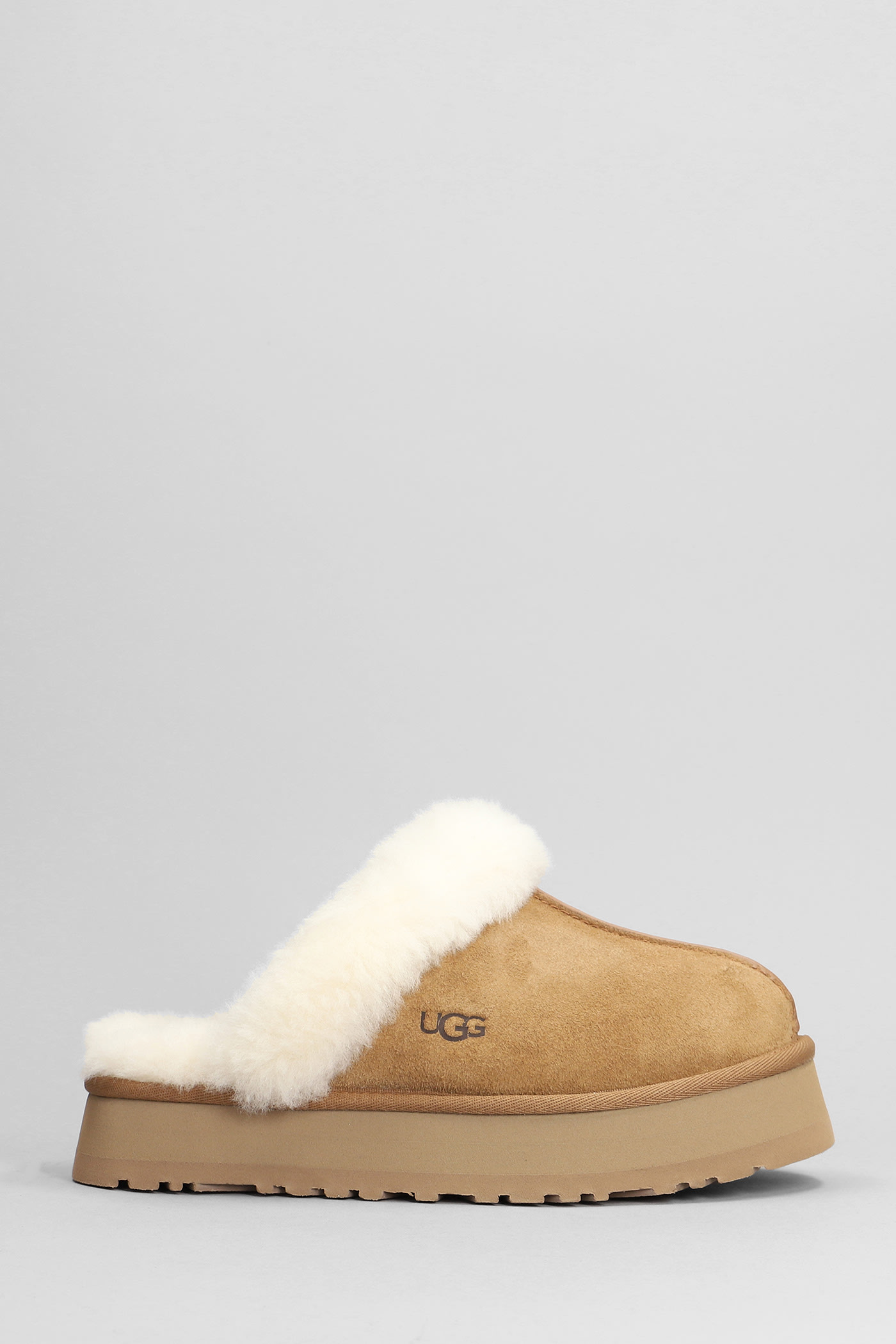 Ugg Disquette Sheepskin And Suede Comfort Slide
