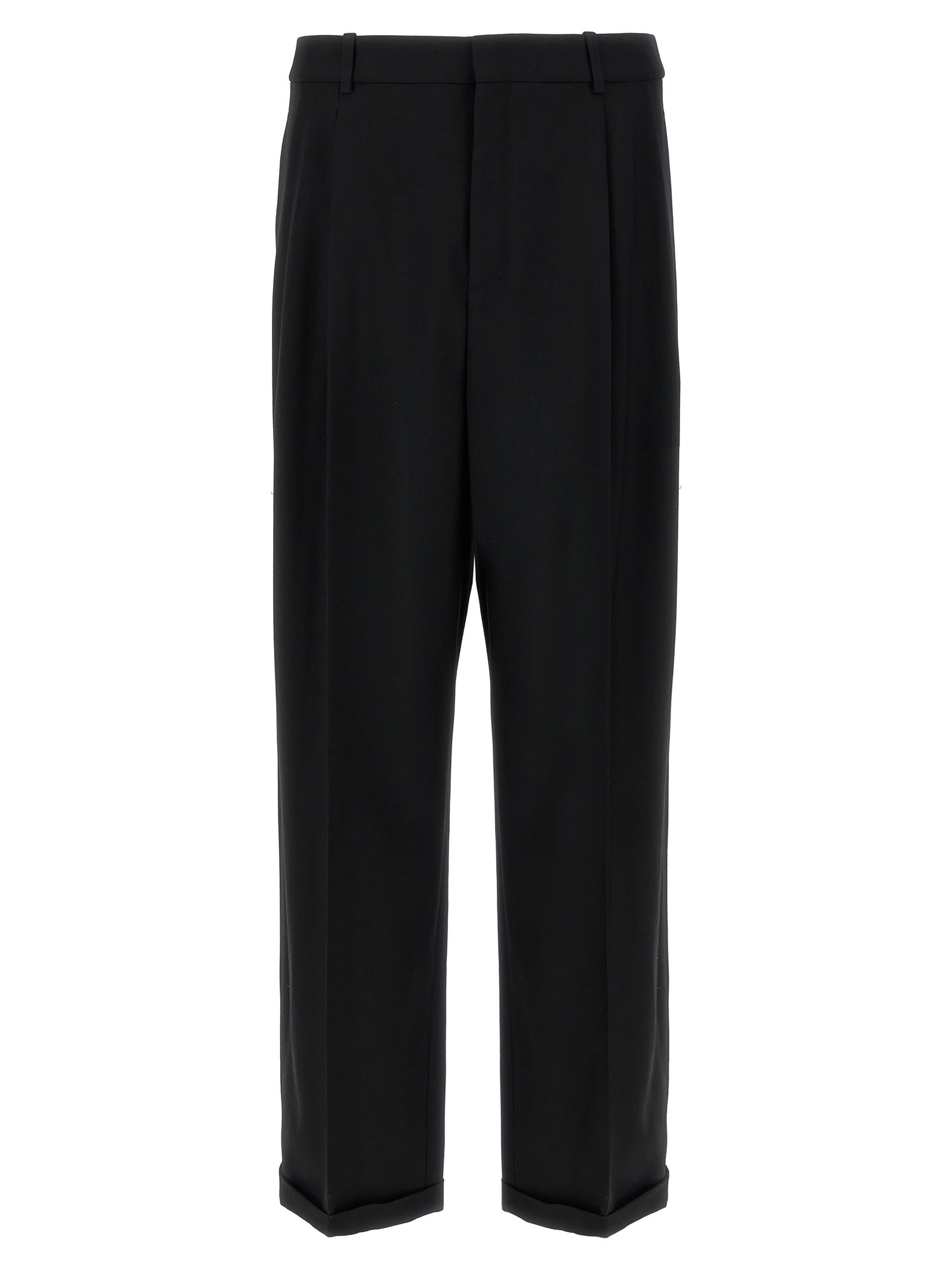 Shop Saint Laurent 90s Pants In Black