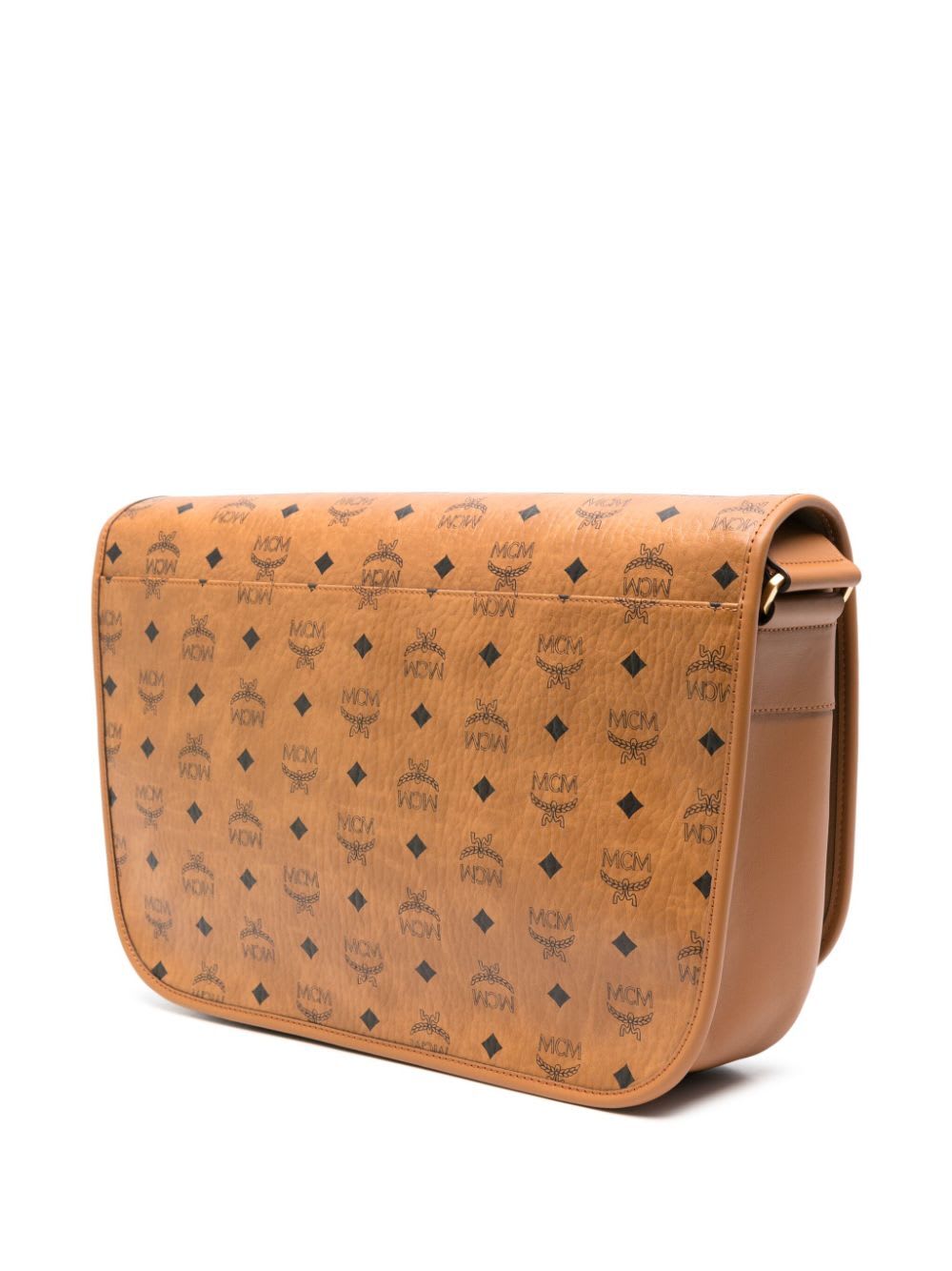 Shop Mcm Aren Vi Messenger Medium In Cognac