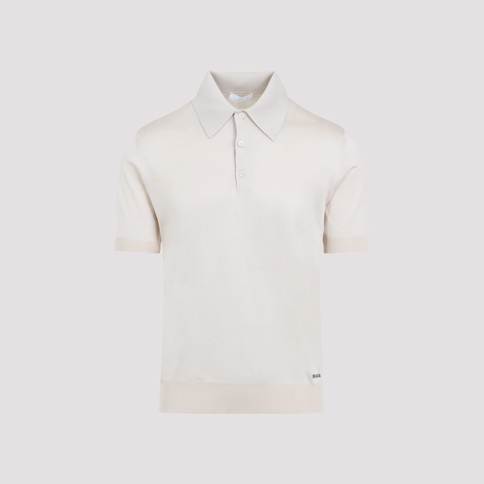Prada Silk Polo In Neutral