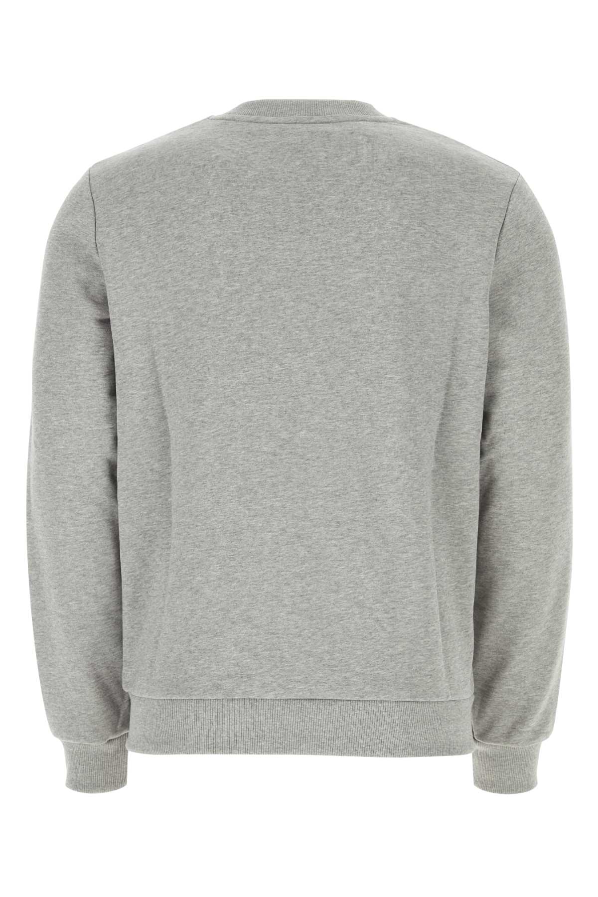 Shop Apc Melange Grey Cotton Sweatshirt In Plaheatheredgrey