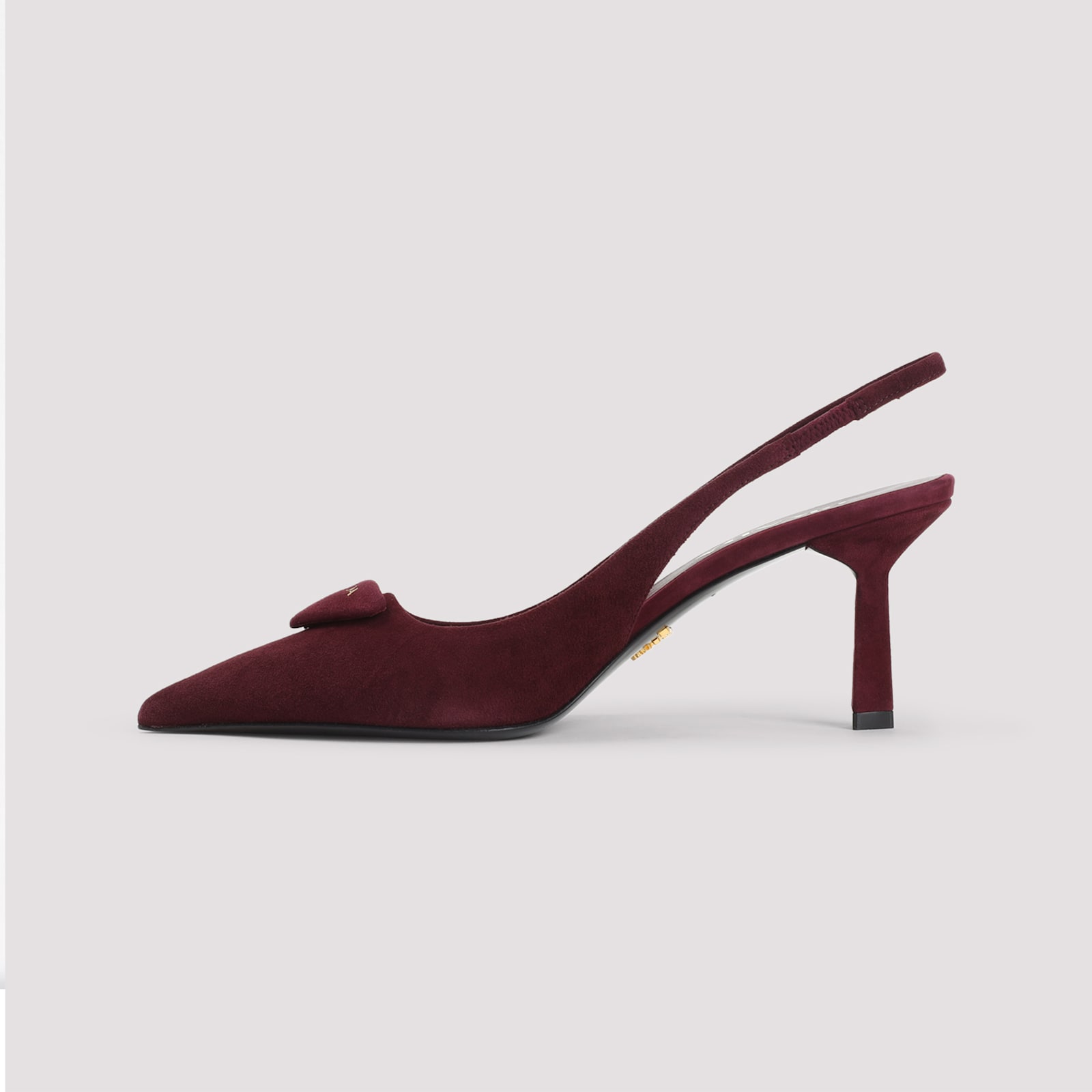 Prada Pointed Toe Leather Slingback Pumps In Burgundy