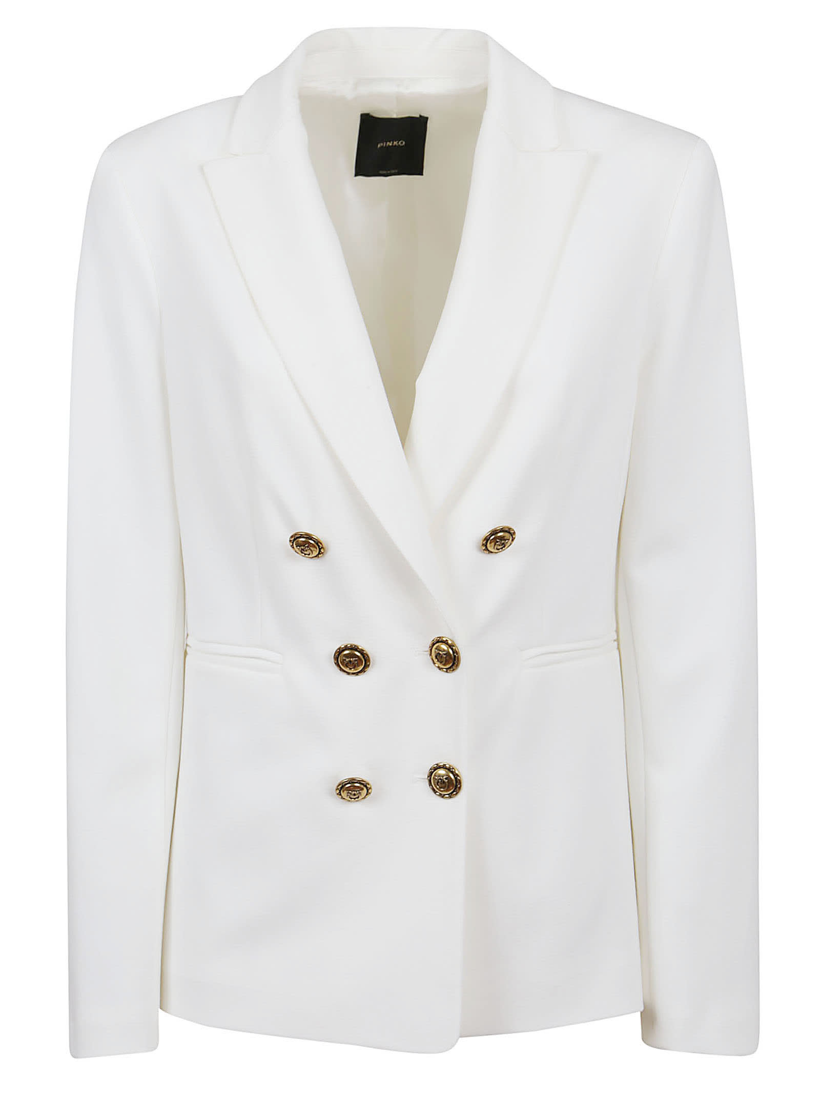 Pinko Peak-lapel Double-breasted Blazer In White