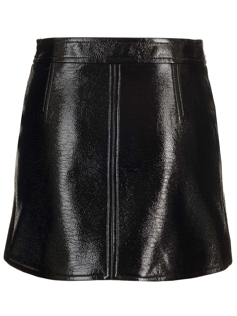 Shop Courrèges Vinyl Mini Skirt In Black