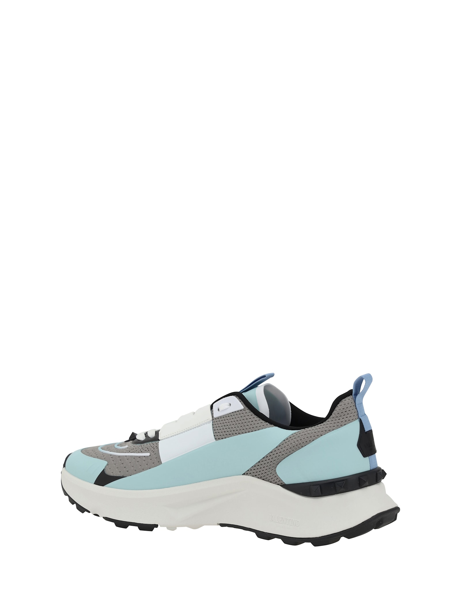 Valentino Sneakers In Opal Grey/acquamarina/nero/bianco