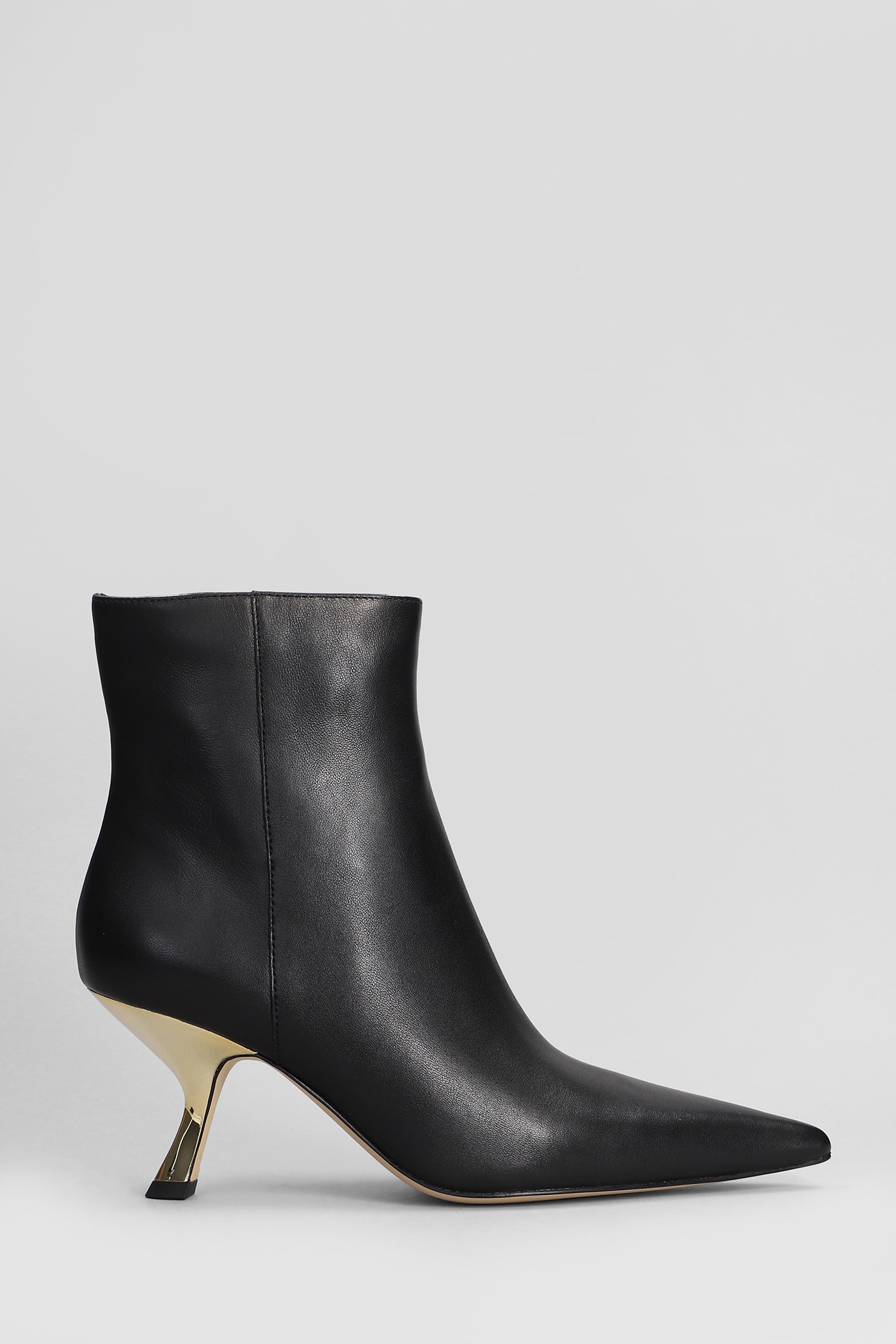 Shop Michael Kors Luna Bootie High Heels Ankle Boots In Black Leather