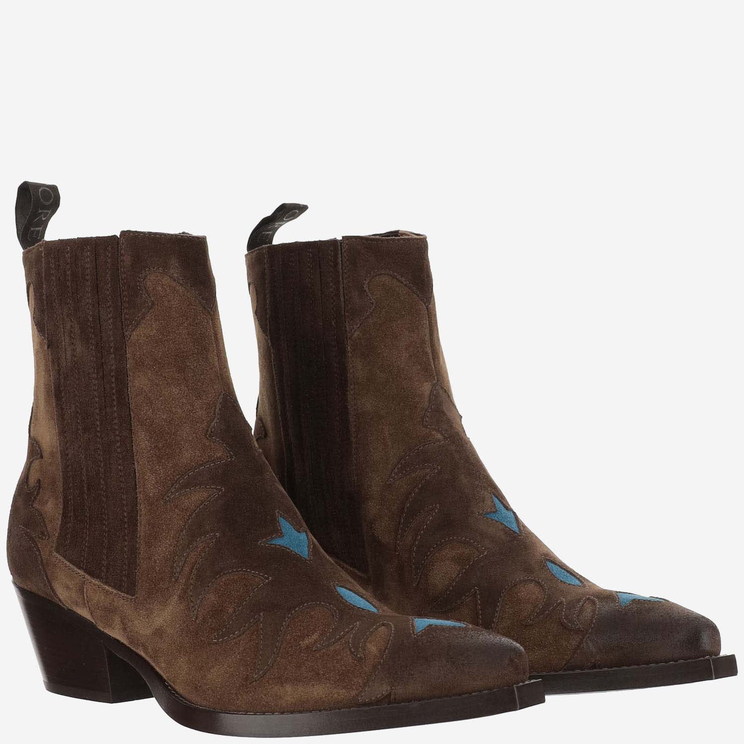 Shop Sartore Suede Western Boots In Brown