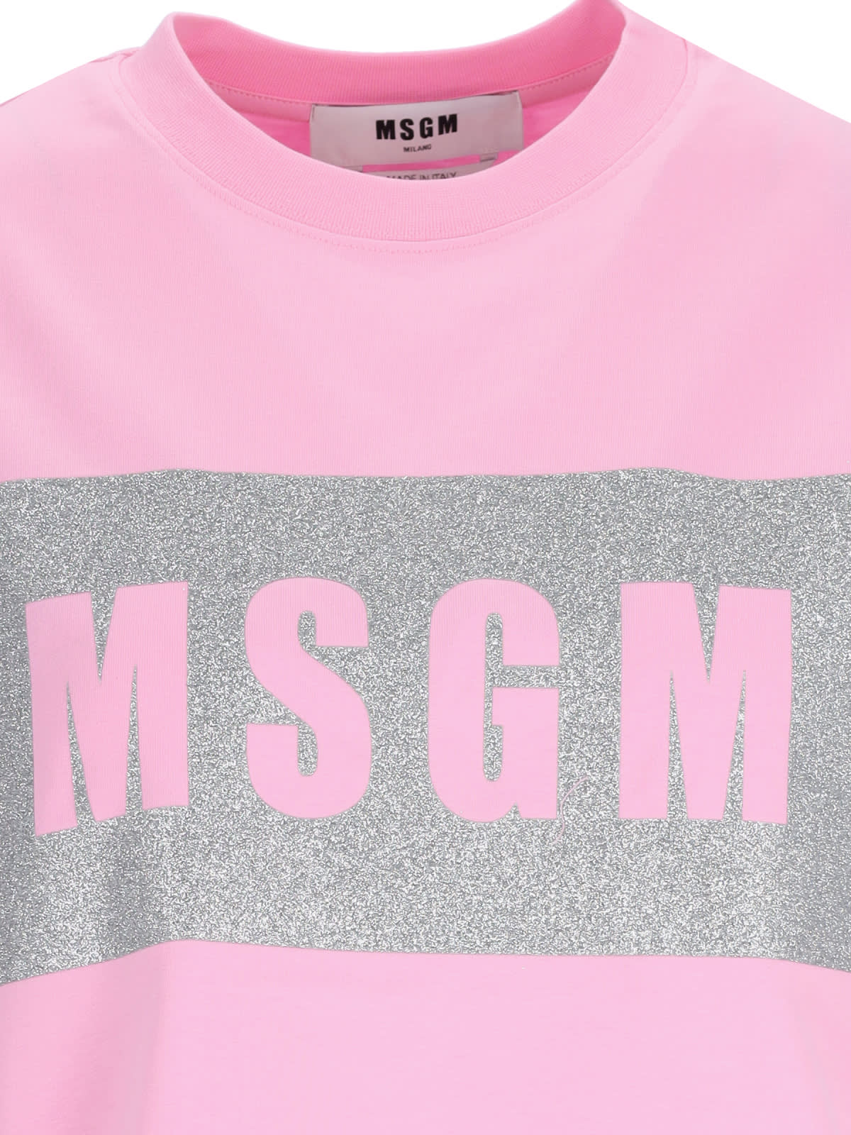 Shop Msgm Printed T-shirt In Pink