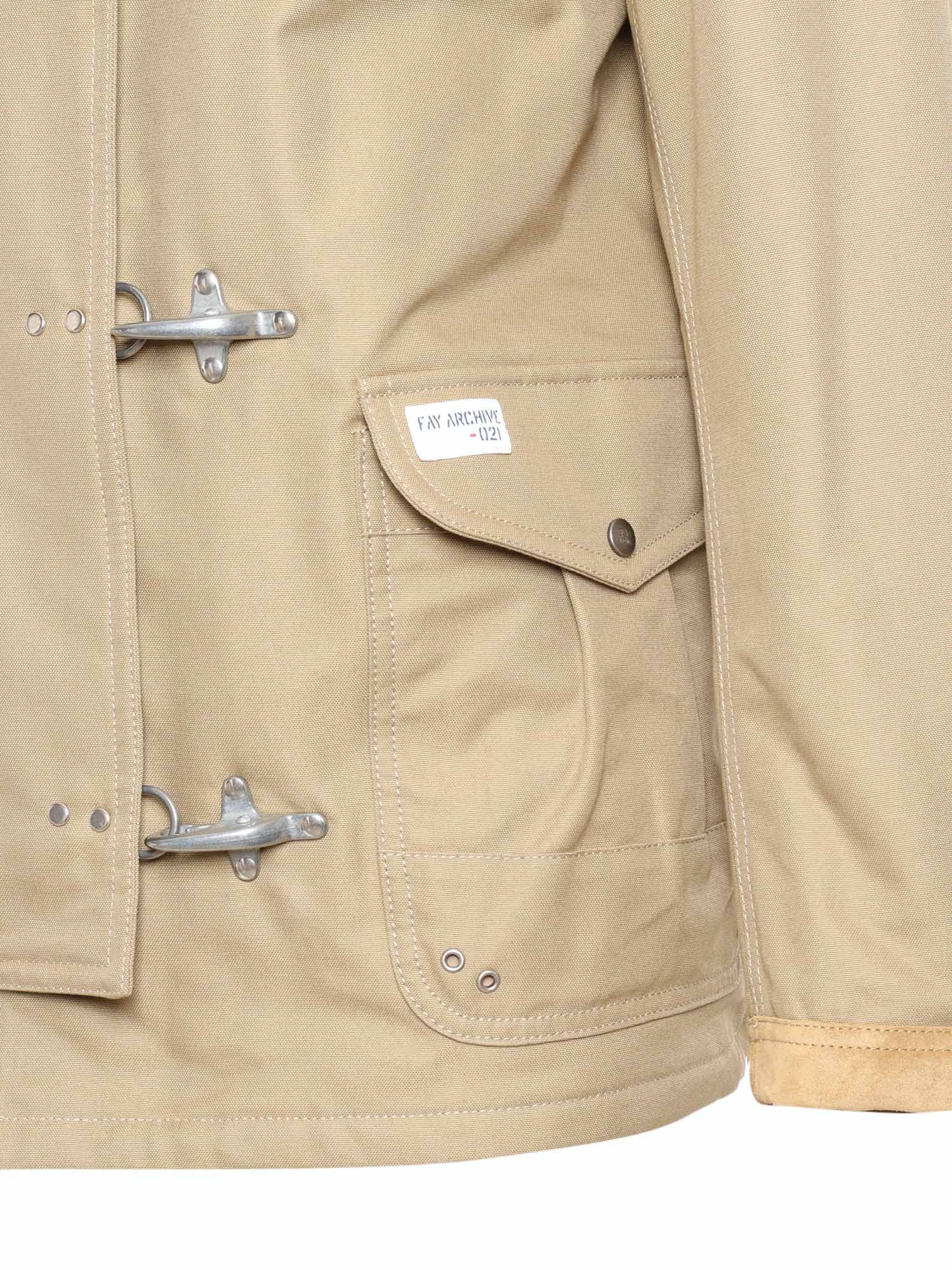 Shop Fay 4 Hooks Archive Padded Jacket In Beige