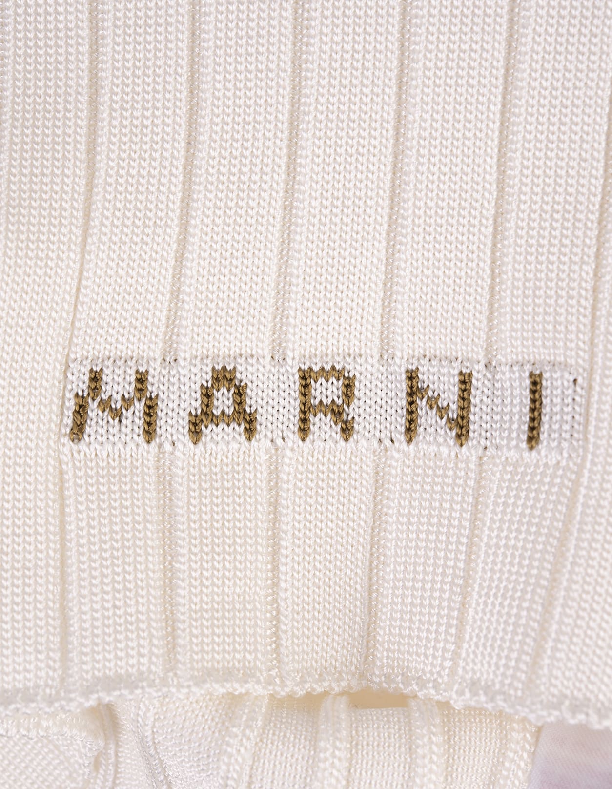 Shop Marni White Ribbed Knit Short Gilet
