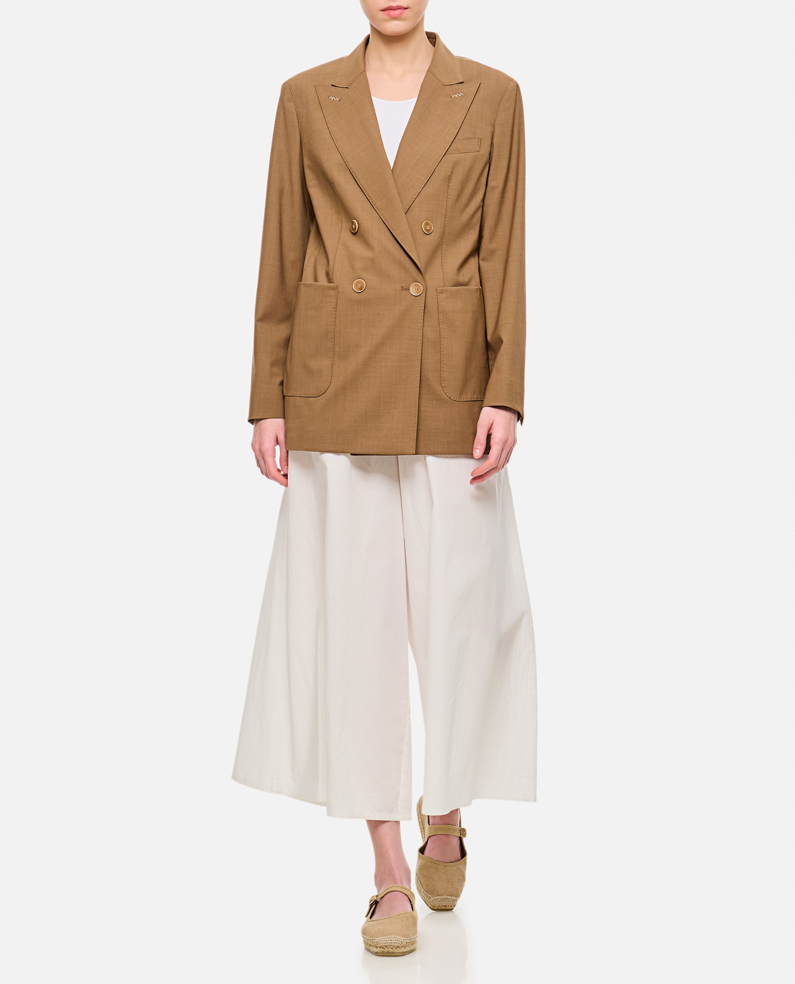 Max Mara Brown Double Breasted Blazer In Brown