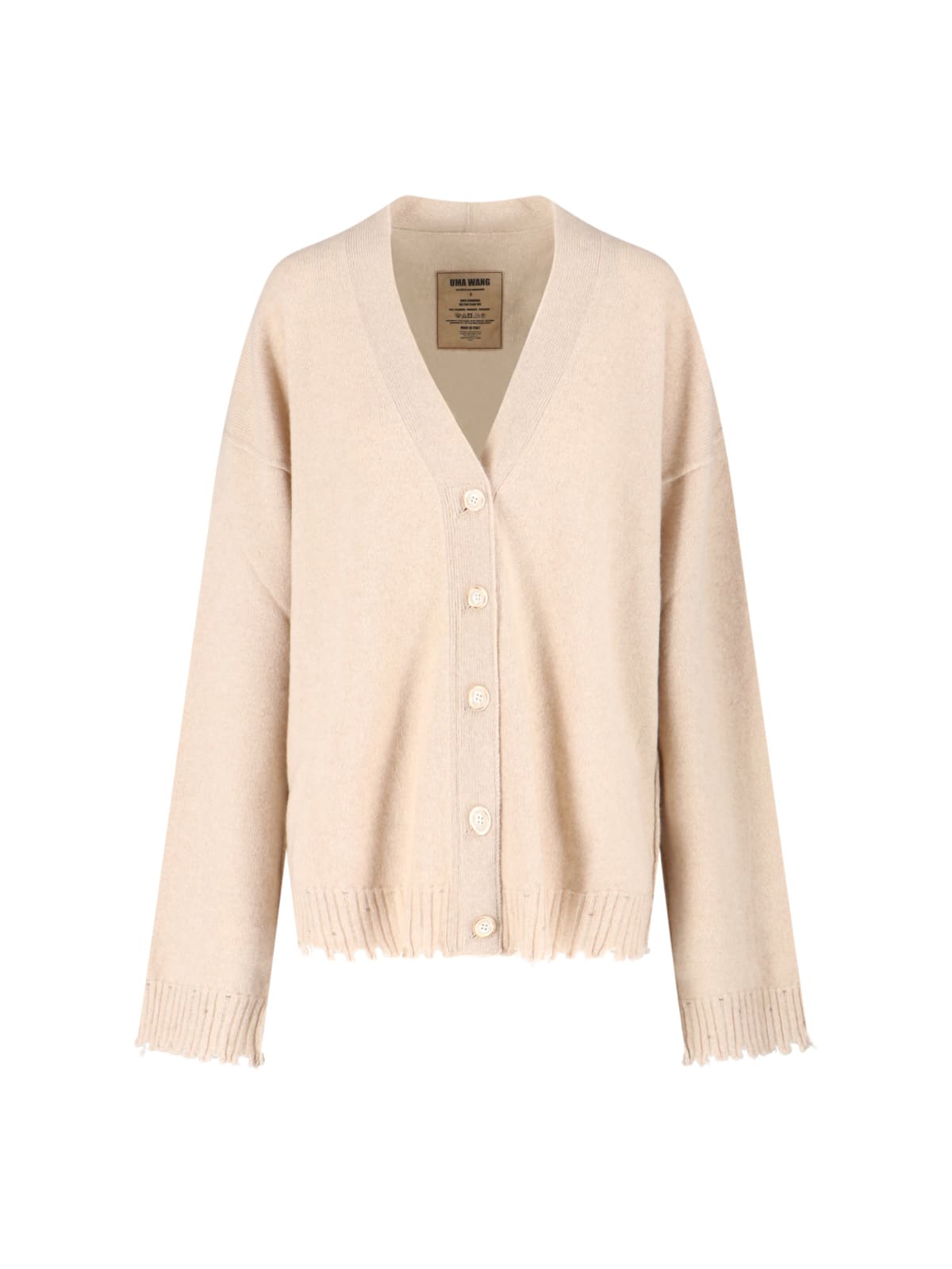 Uma Wang Destroyed Details Cardigan In Neutral