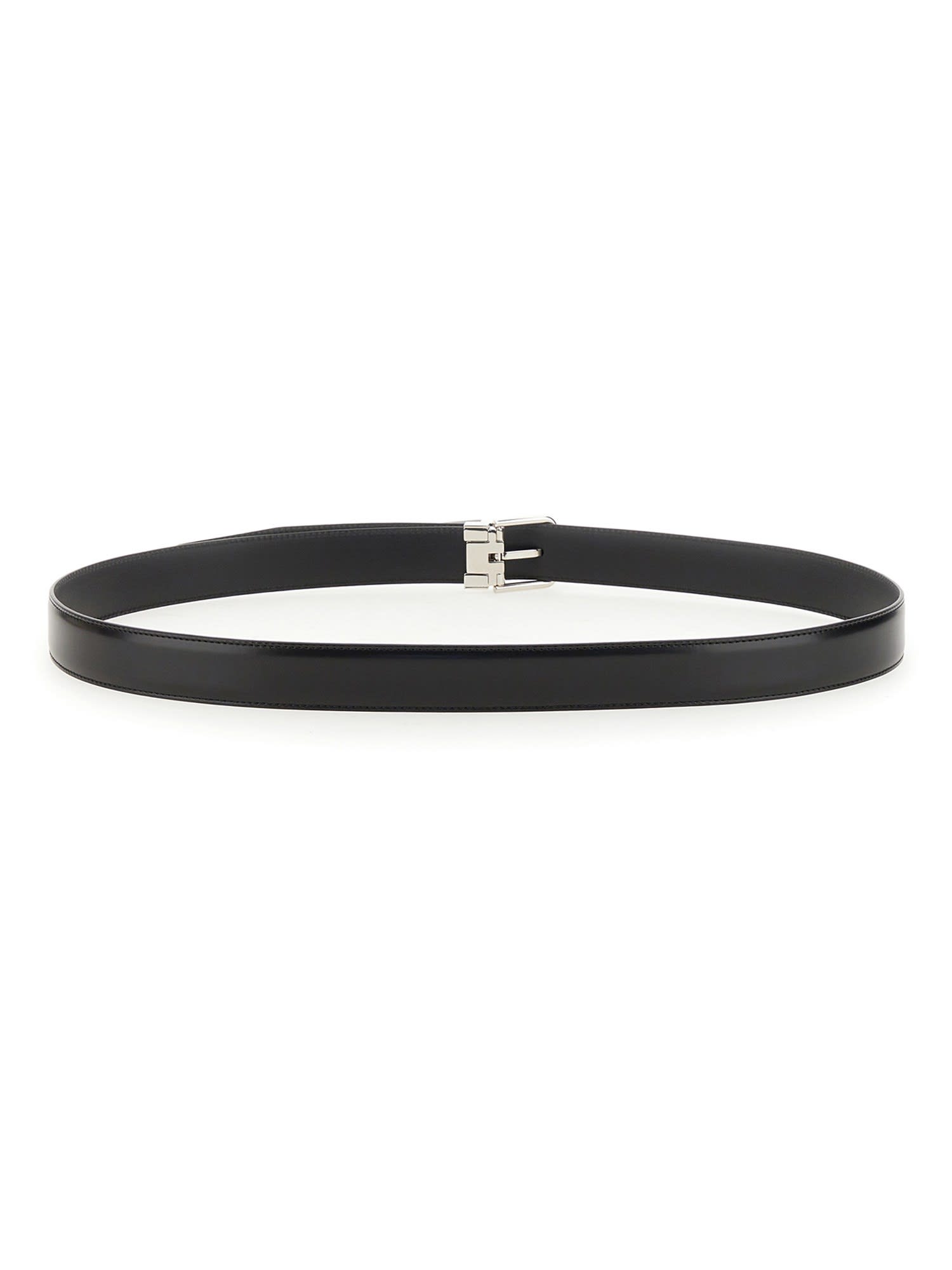 Shop Dolce & Gabbana Thin Leather Belt In Black