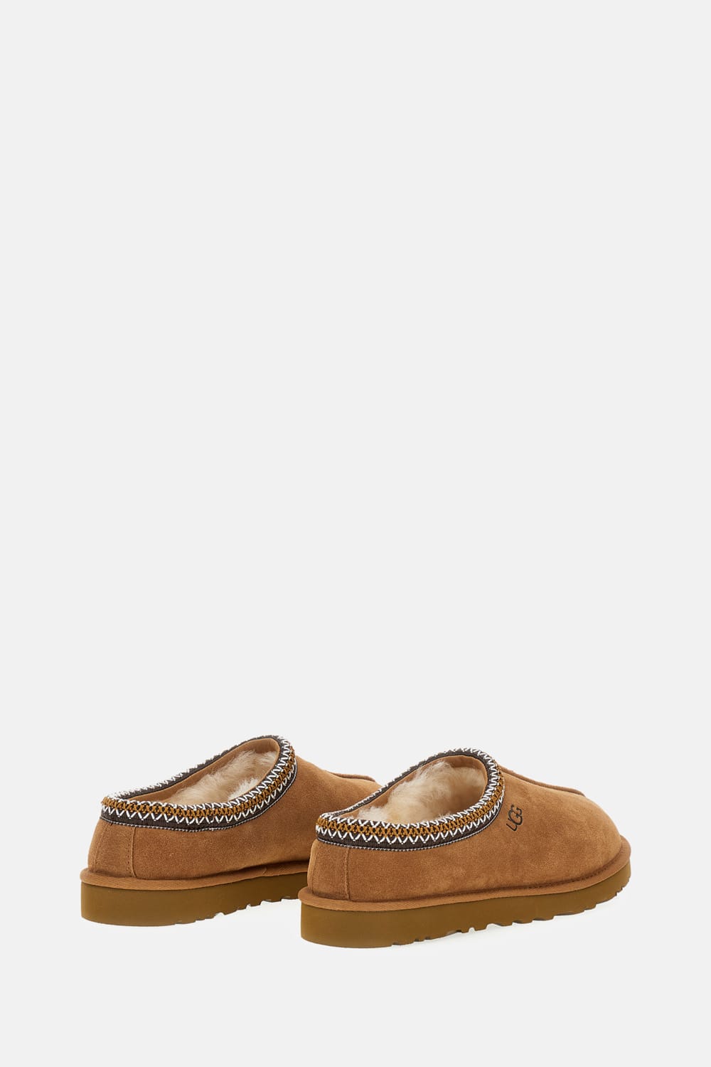 Ugg Tasman Mens Suede Slip On Sheepskin Slippers In Brown