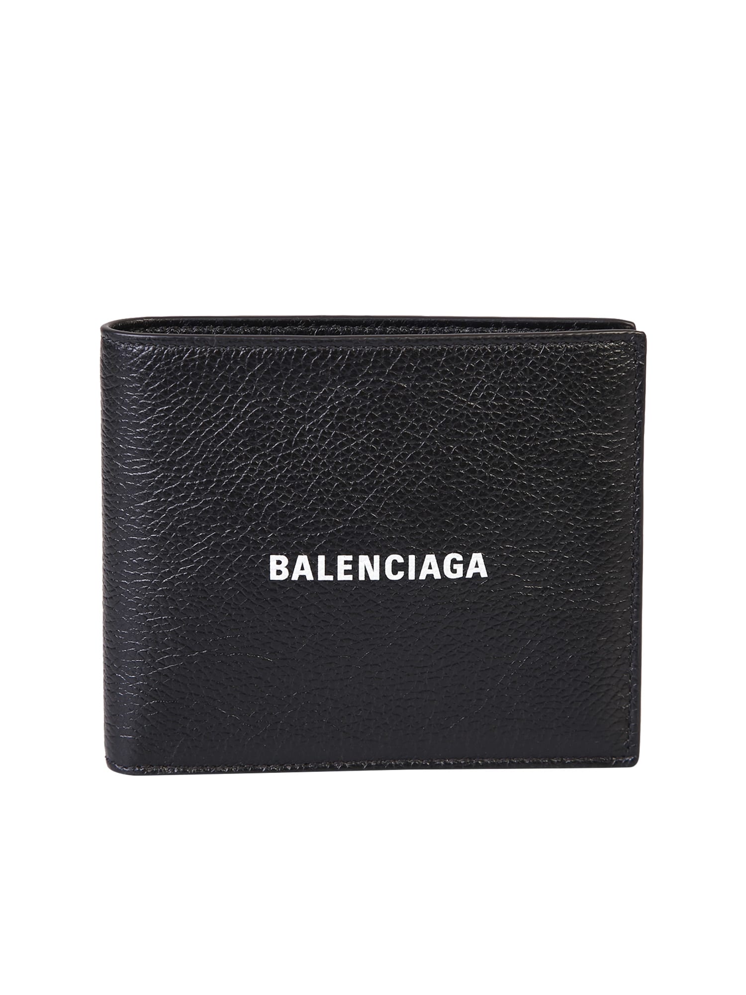 Balenciaga Grained Texture Black Wallet