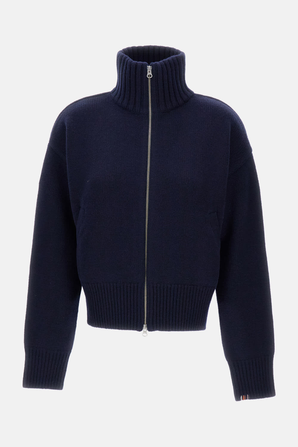 Extreme Cashmere High-neck Zip-front Cardigan In Brown