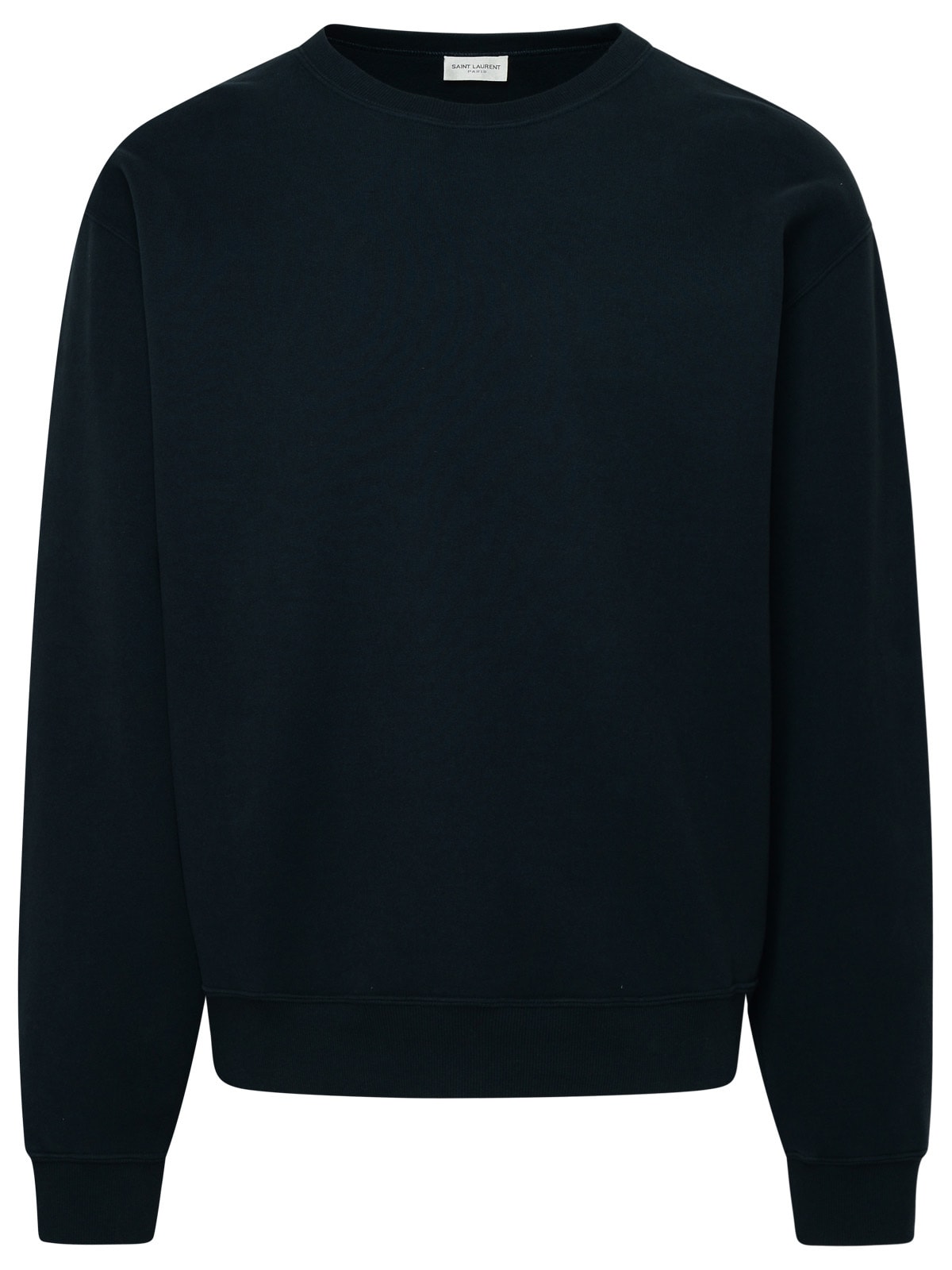 Shop Saint Laurent Blue Cotton Sweatshirt