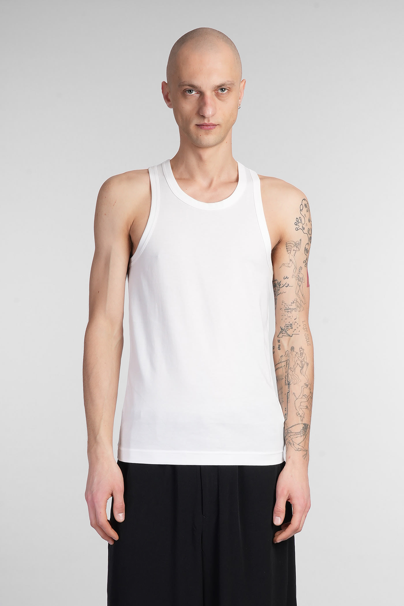 Tank Top In White Cotton