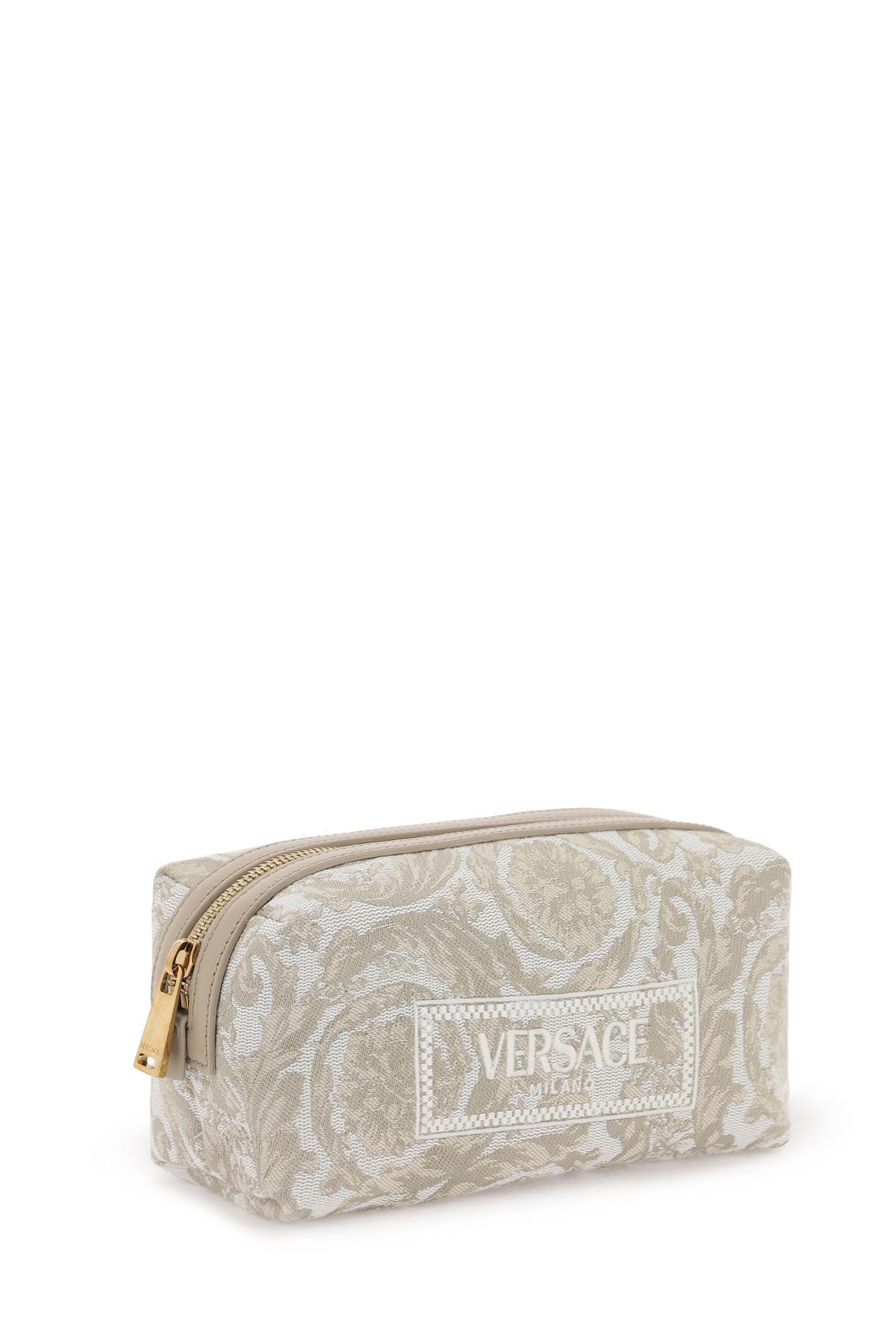 Shop Versace Barocco Vanity Case In Beige Beige  Gold (white)