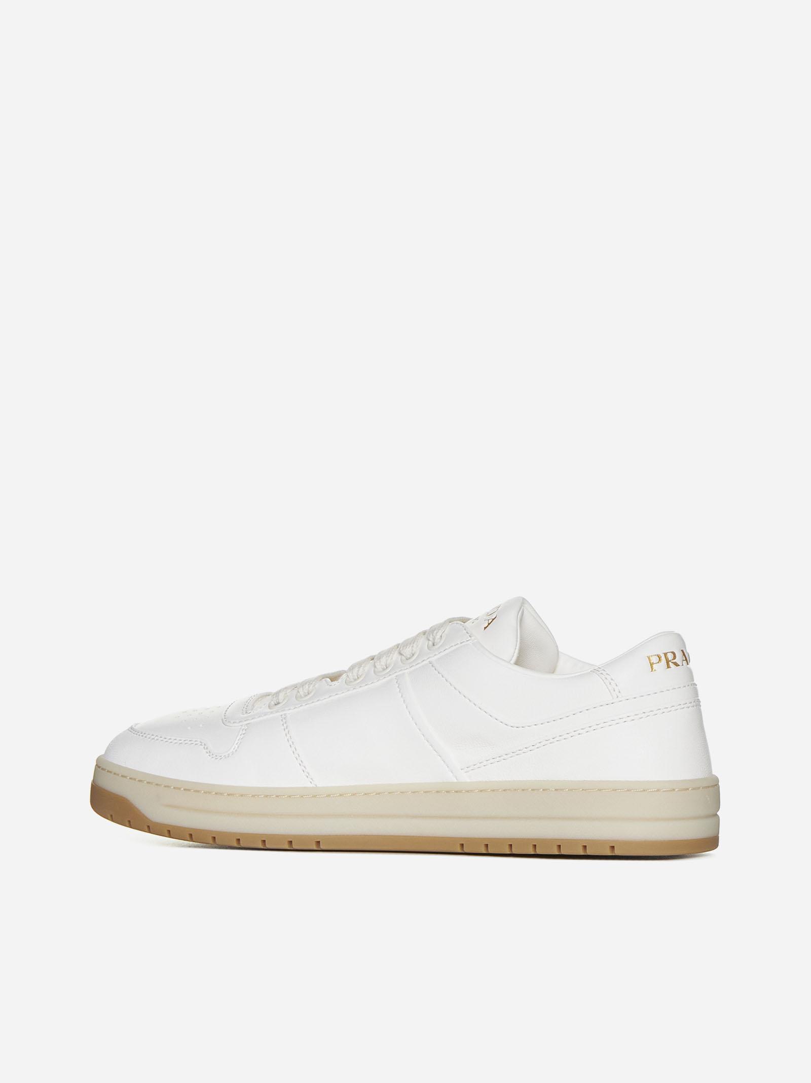 Prada Downtown Bold Lace-up Sneakers In White
