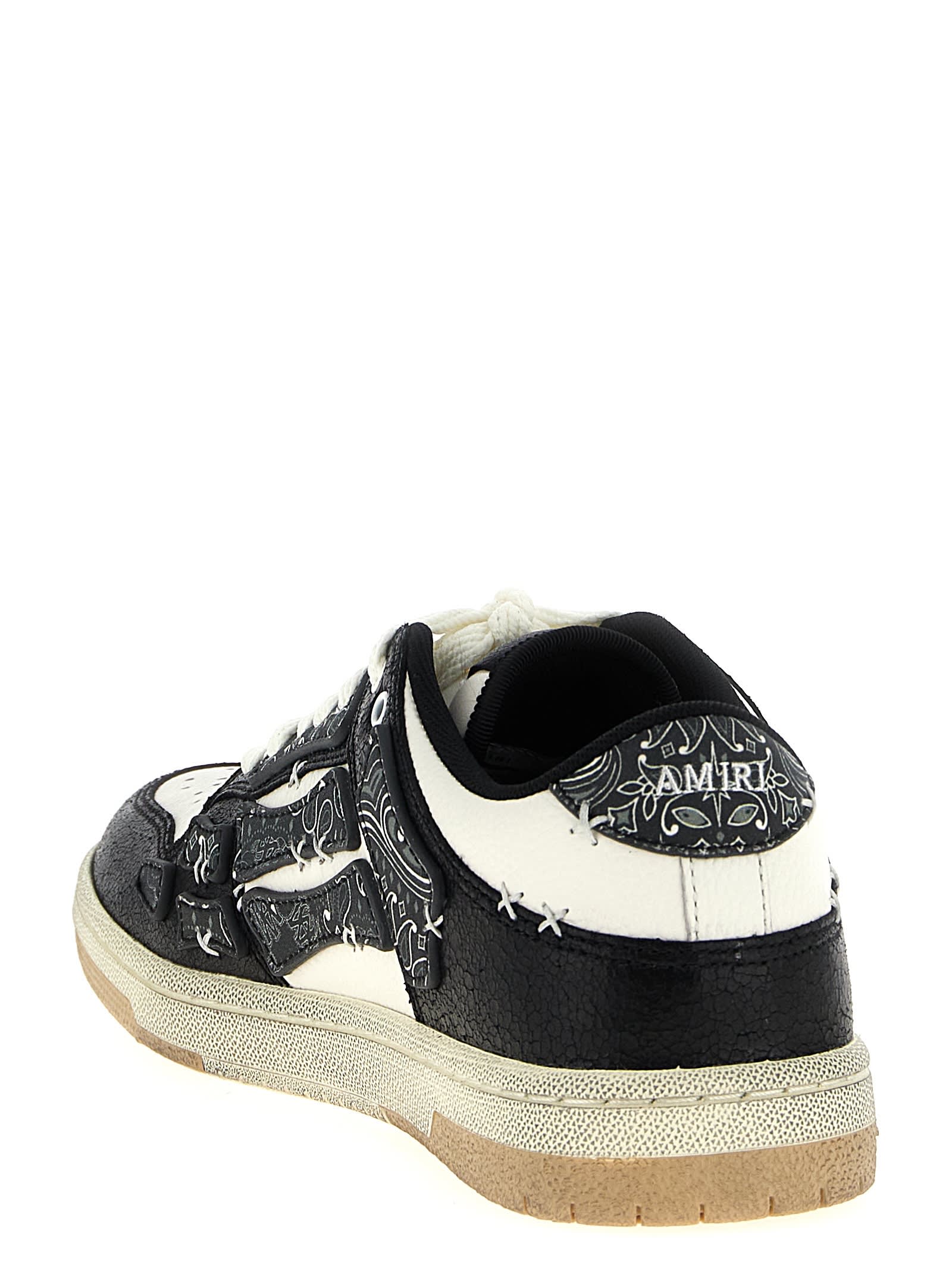 Amiri Bandana Skel Top Low Sneakers Black In Black