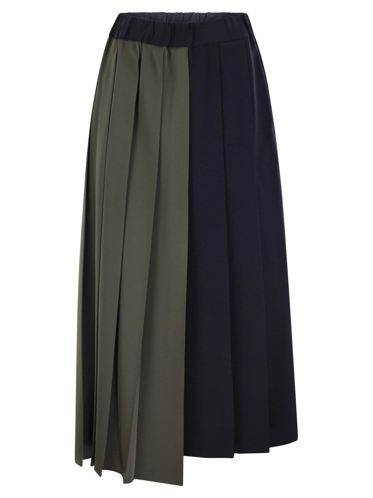 Shop Weekend Max Mara Managua Asymmetric Pleated Skirt In Blu