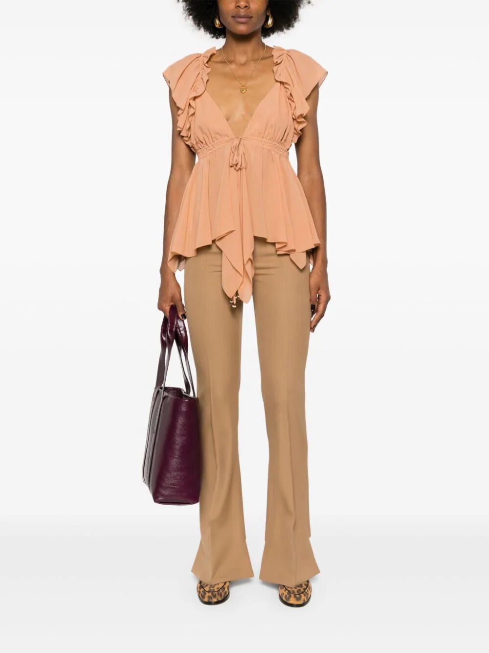 Shop Chloé Top In Seta In W Cheek