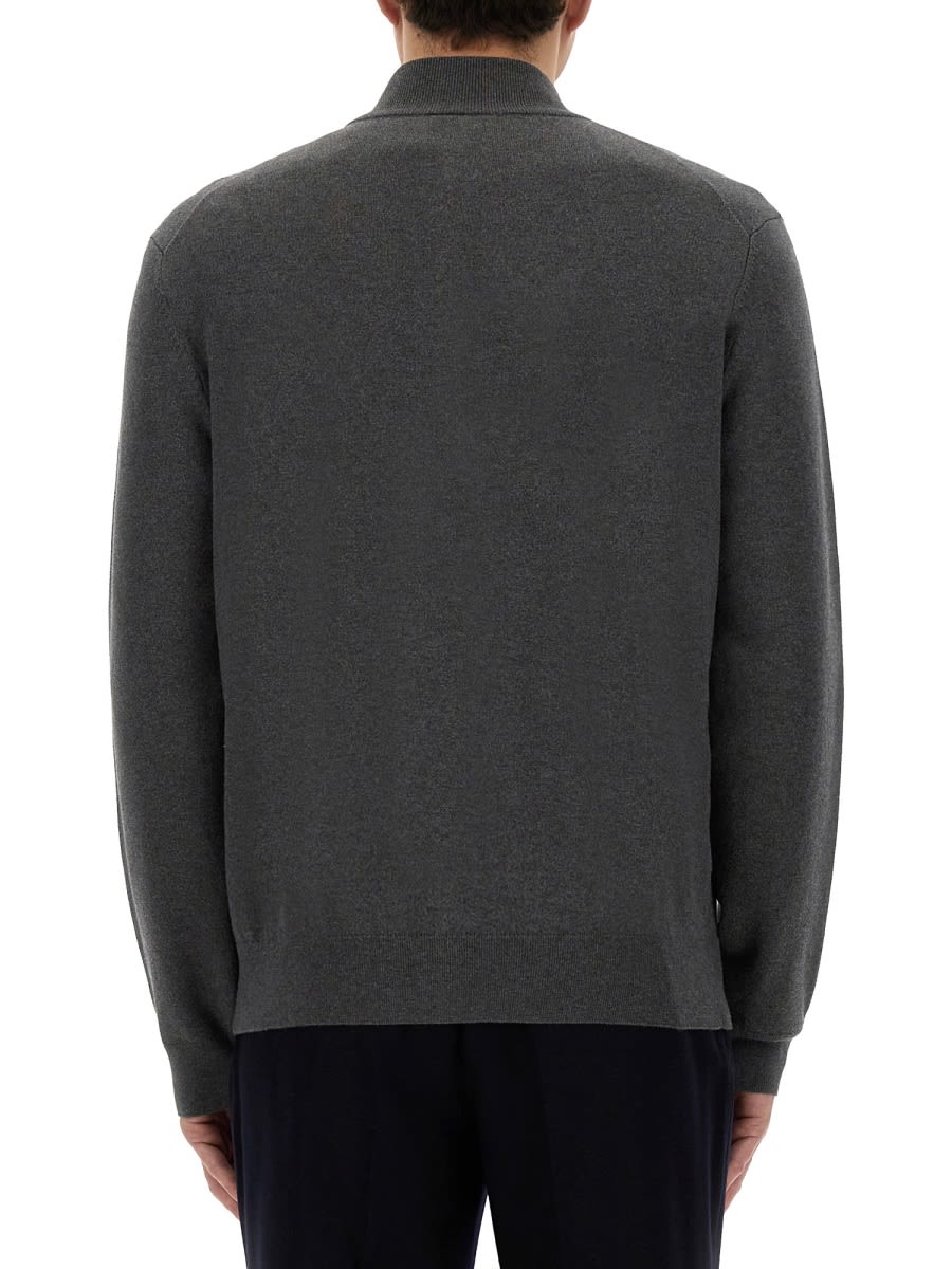 Shop Hugo Boss Shirt With Zip. In Grey