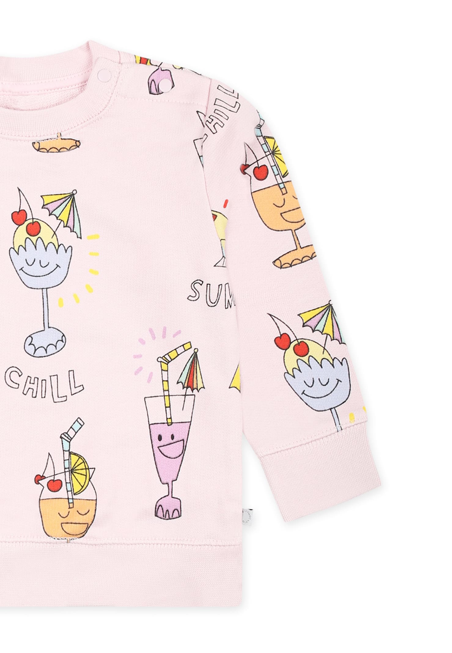 Stella Mccartney Lilac Suit For Baby Girl With Cocktail Print In Lilac