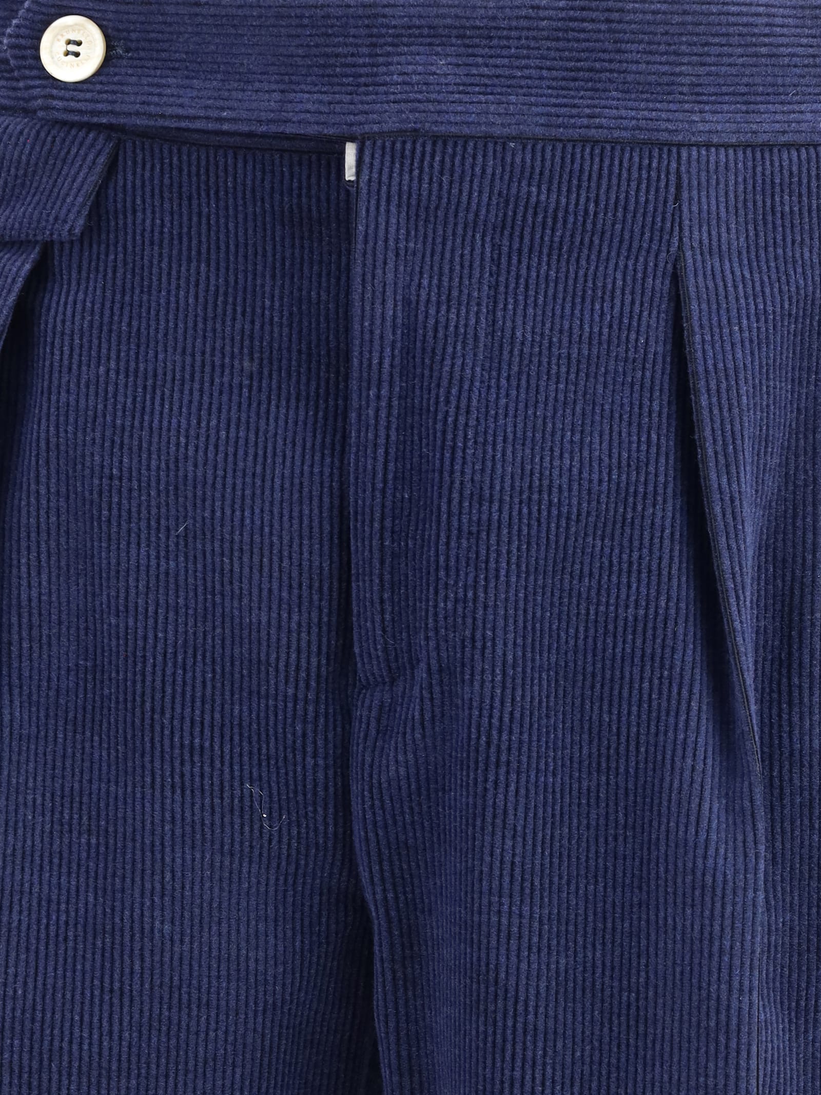 Brunello Cucinelli Men Wool Corduroy Trousers In Blue