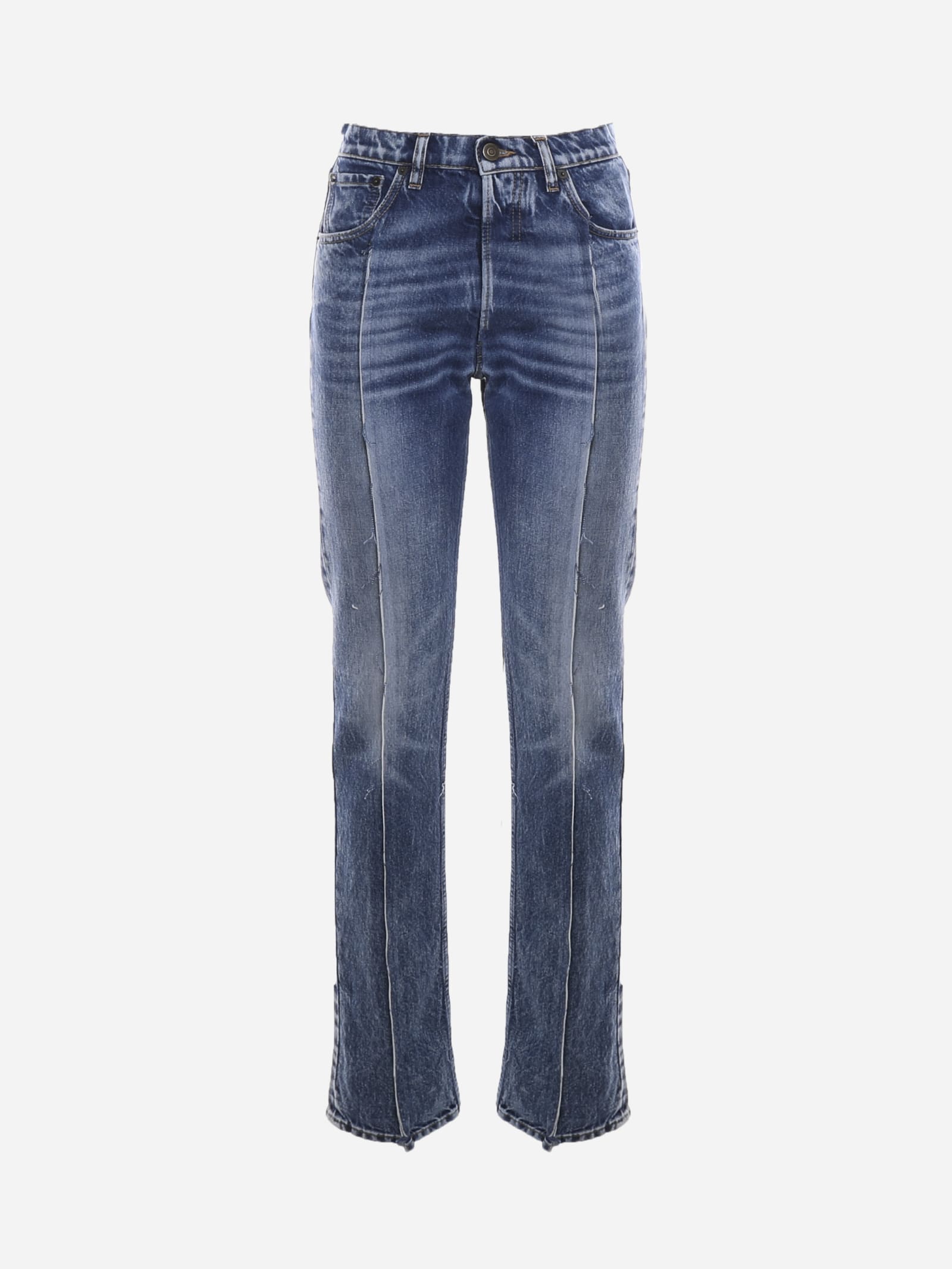 Maison Margiela High-waisted Faded Effect Jeans Made Of Cotton