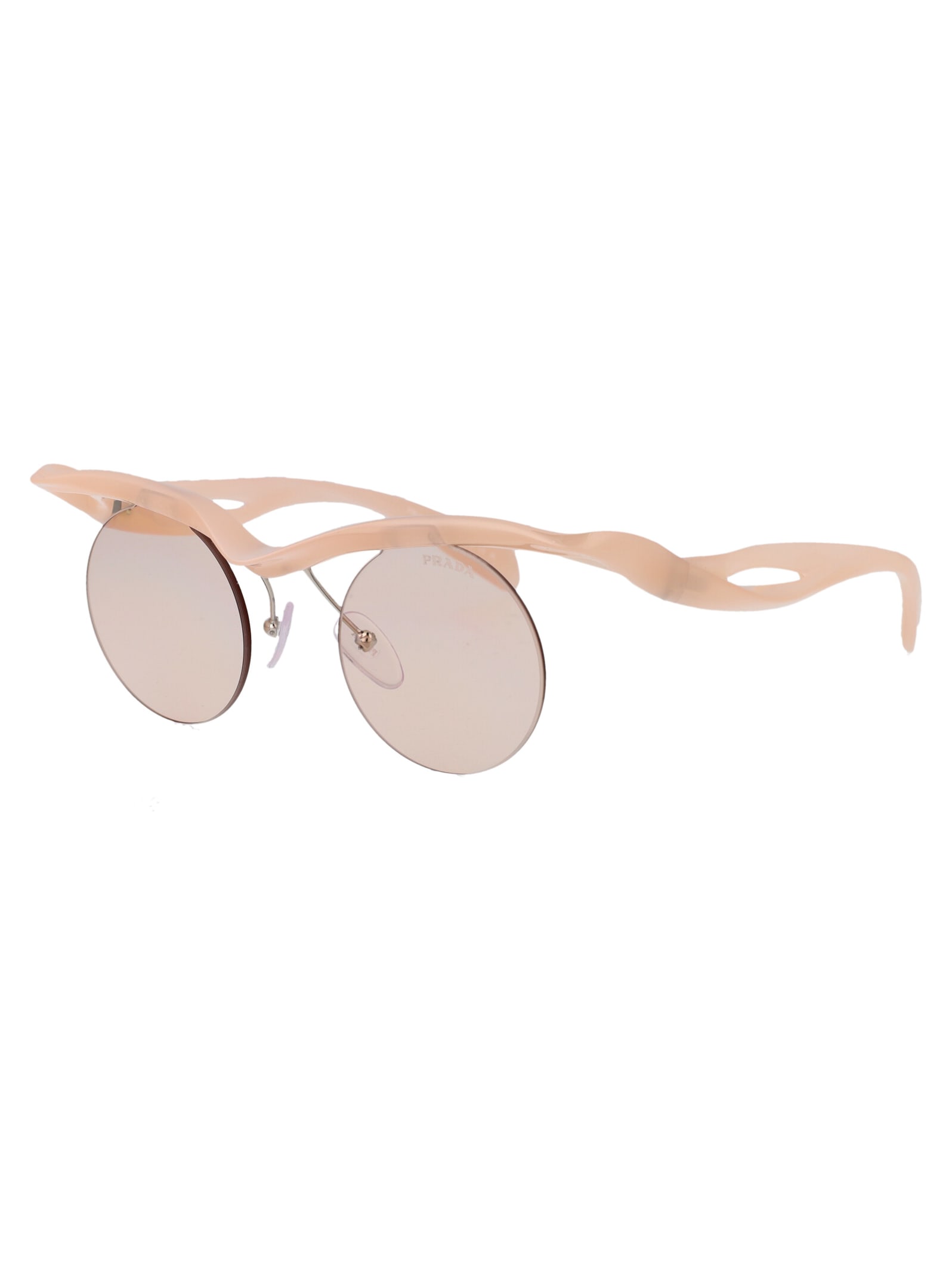 Shop Prada 0pr A24s Sunglasses In 12s0b8 Opal Peach