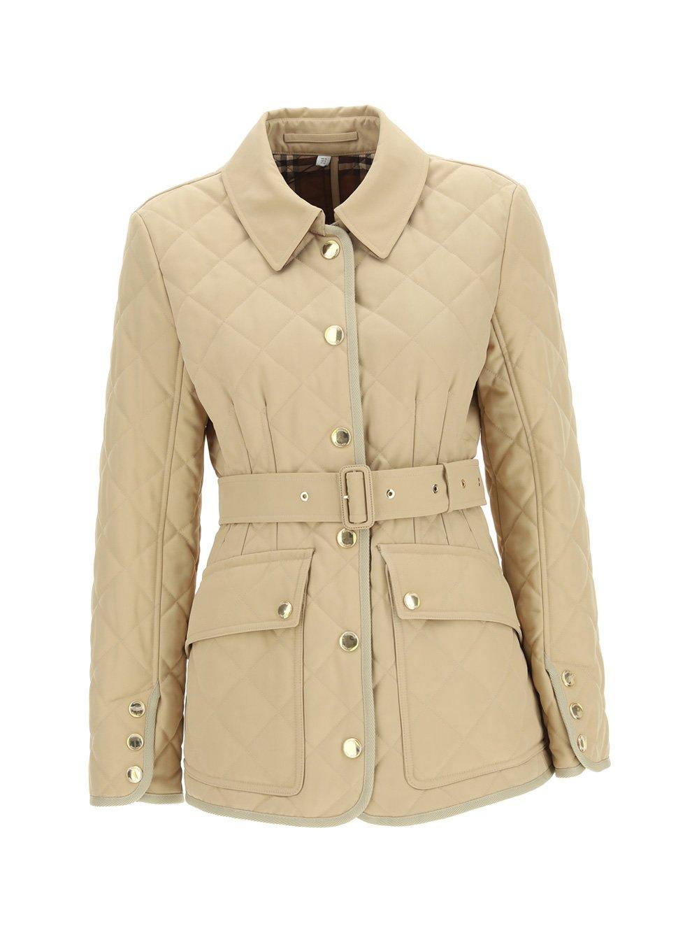 Burberry Diamond Quilted Belted Jacket