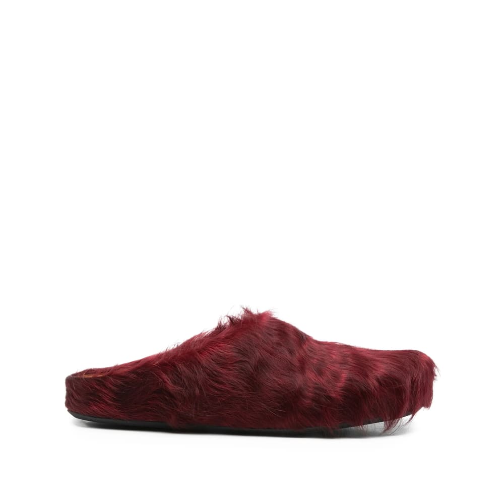 Marni Fussbett Slip-on Flat Mules In Red