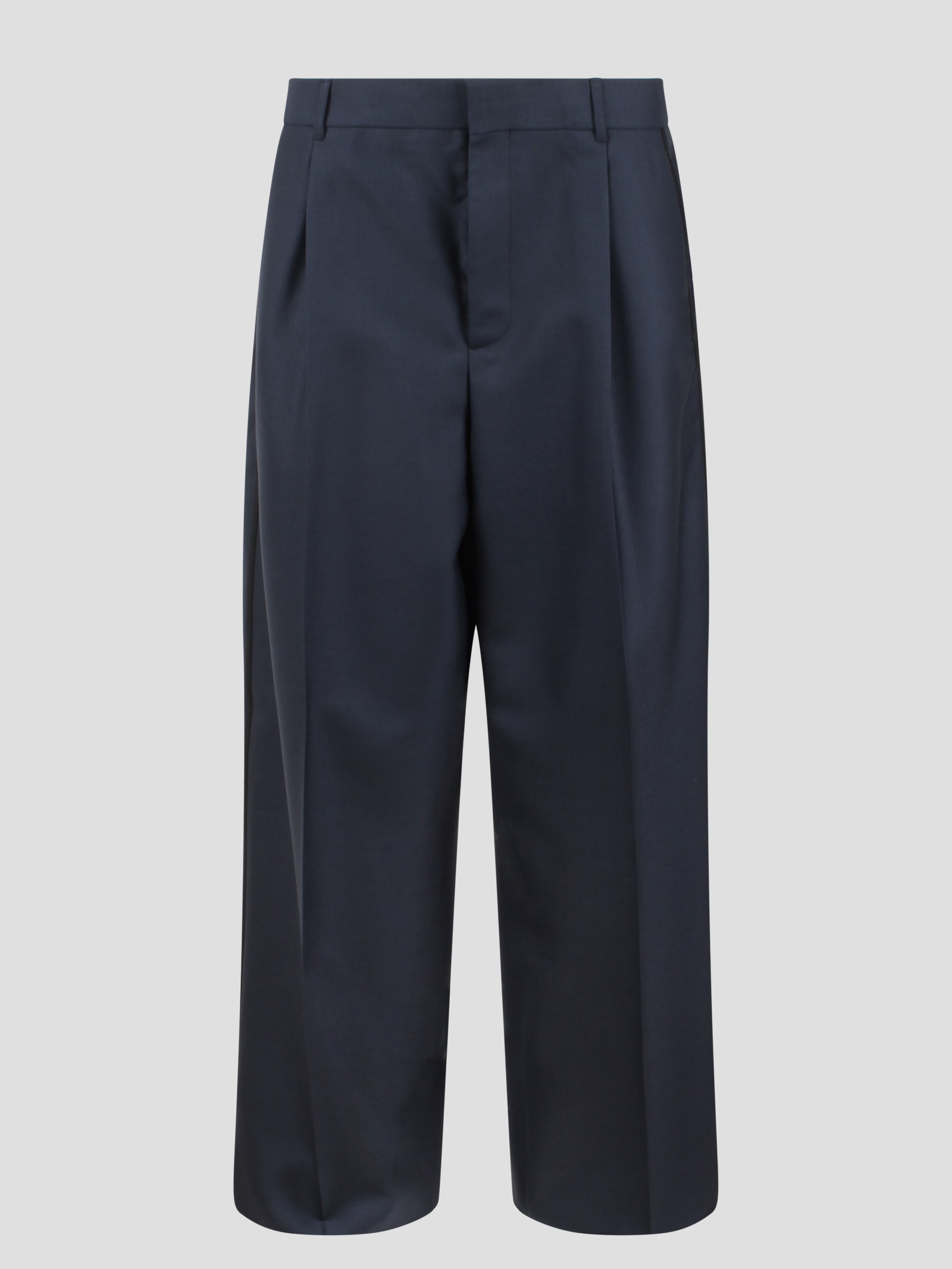 Shop Dior Wool Mohair Pants In Blue