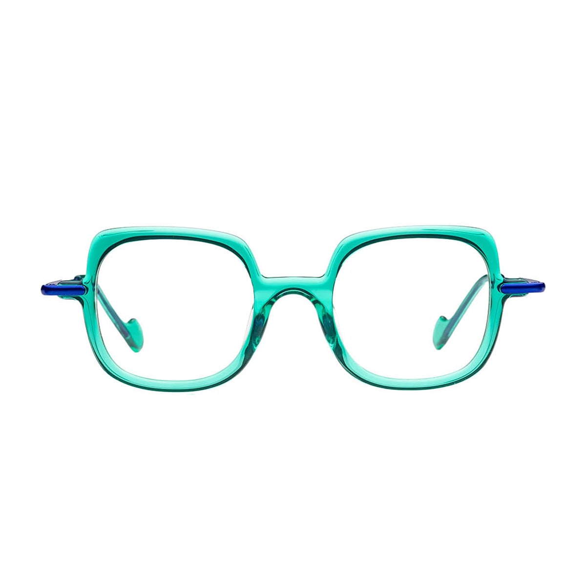 Matttew Cherry 1855 Verde Blu Glasses In Transparent