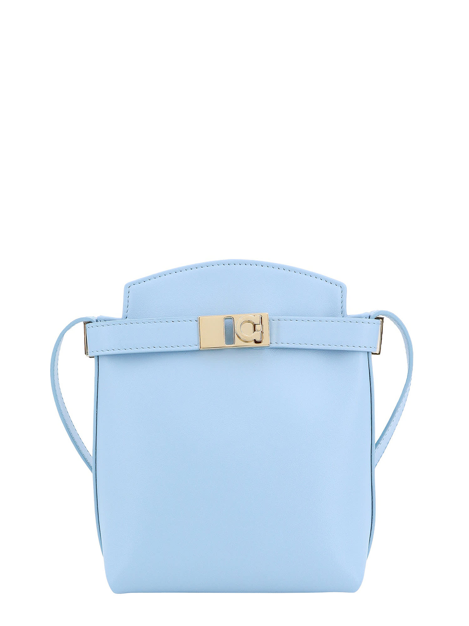 Shop Ferragamo Hug Shoulder Bag In Blue