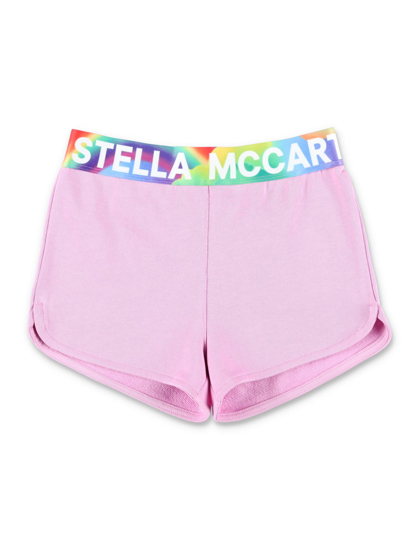 Shop Stella Mccartney Logo Tape Shorts In Pink