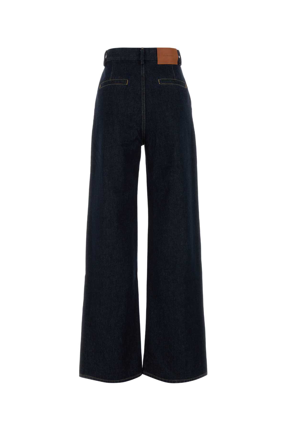 Loulou Studio Midnight Blue Denim Attu Wide-leg Jeans In Rawwash