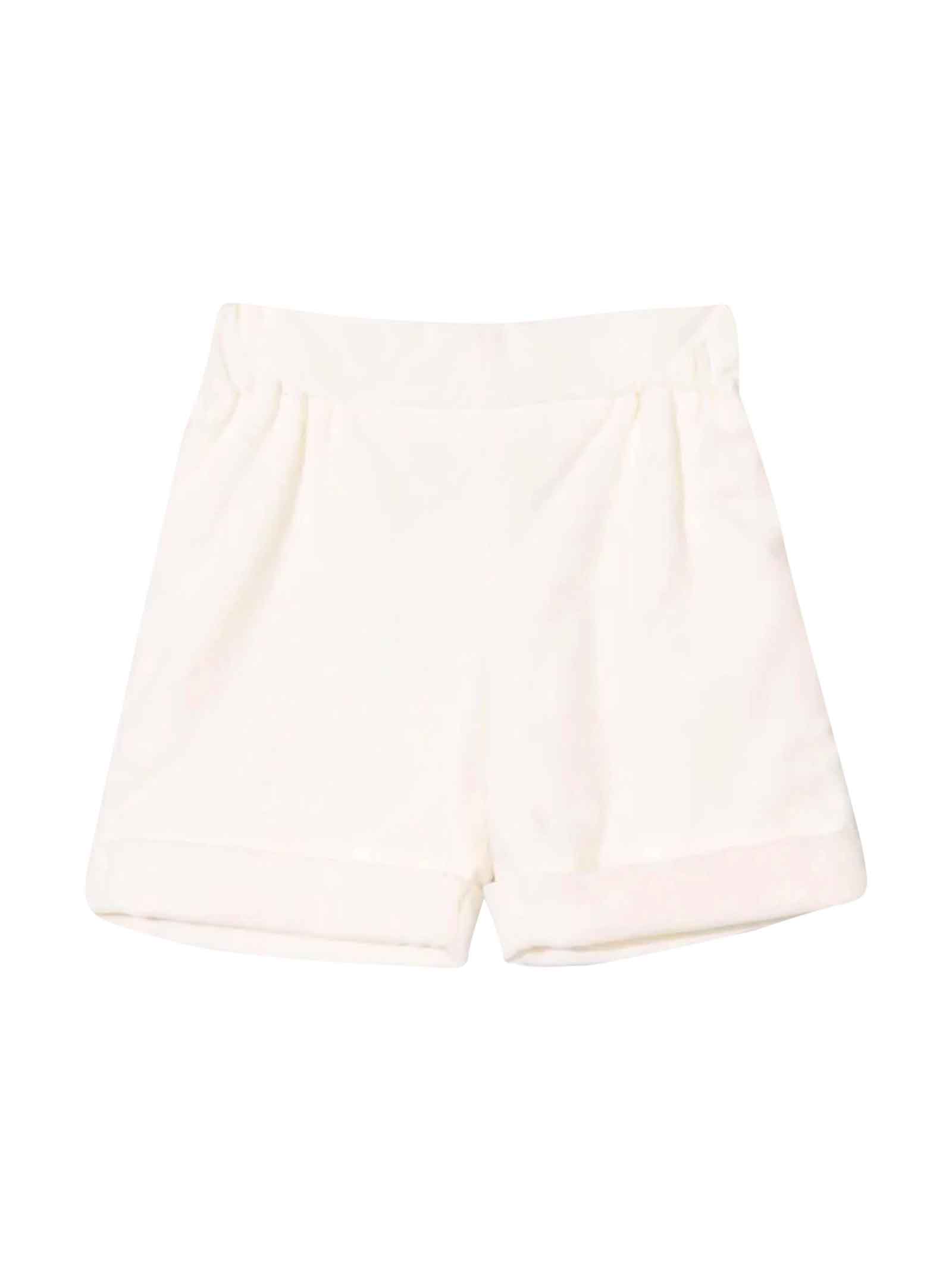 La stupenderia Unisex White Shorts