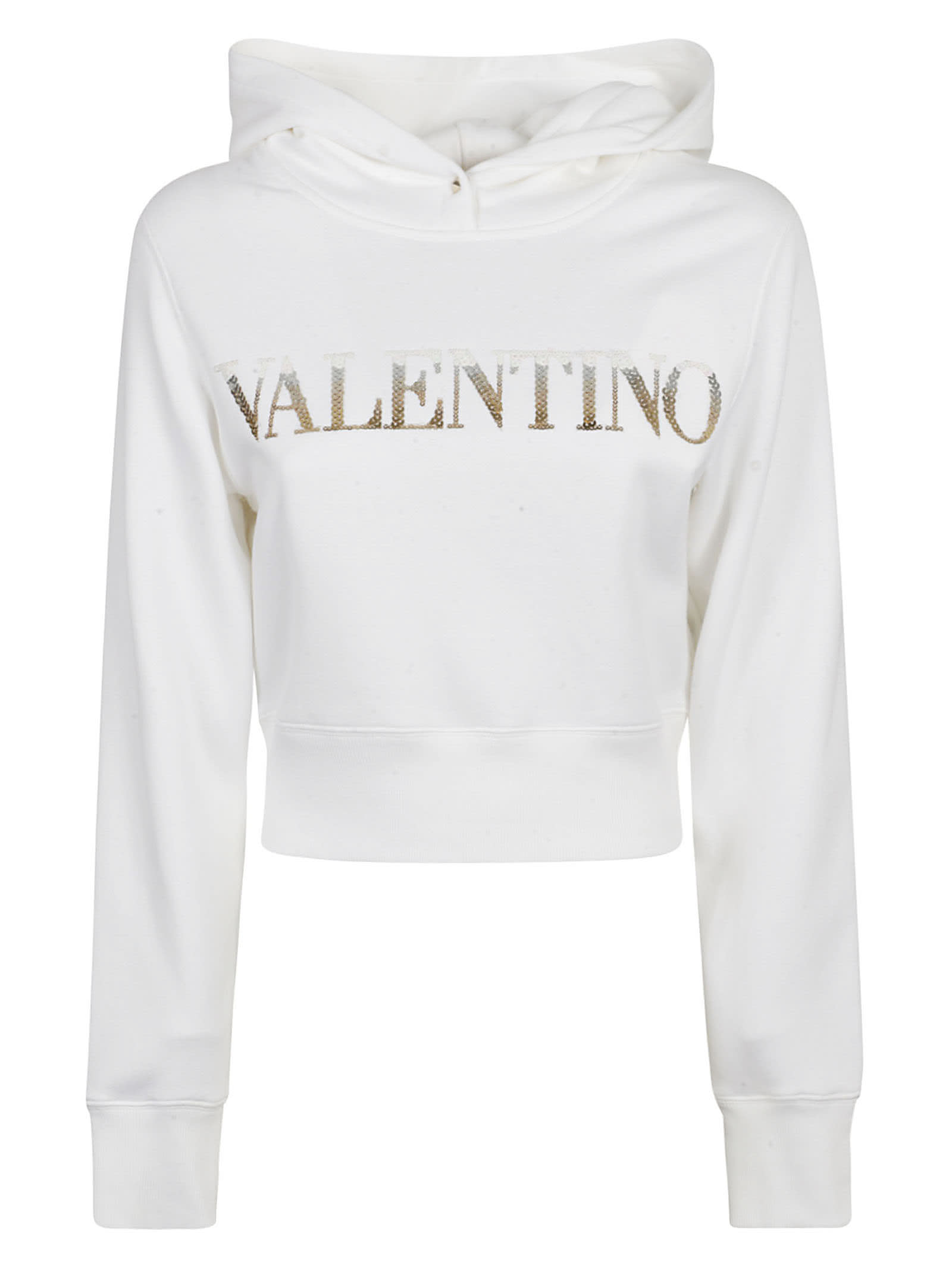 Valentino Embroidered Jersey Hoodie
