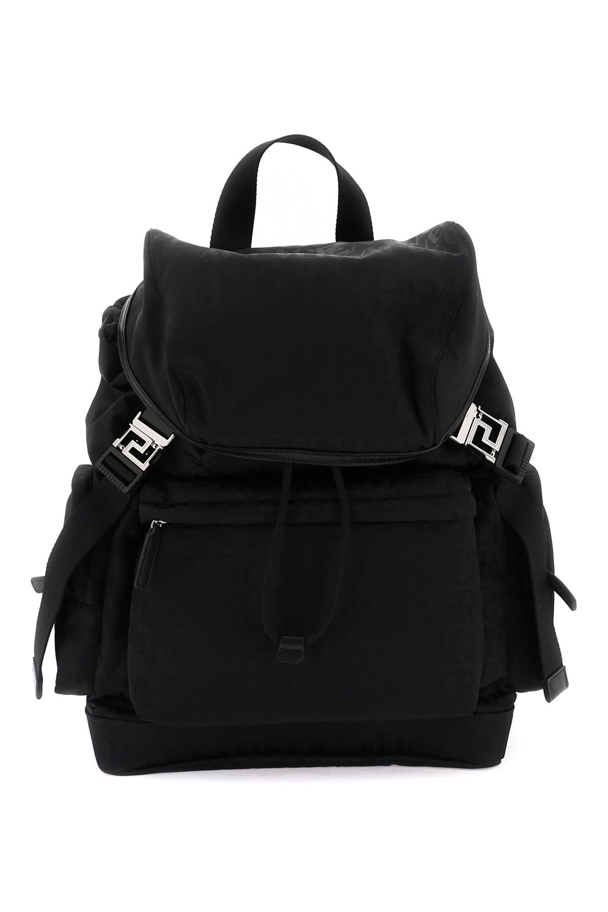 Versace Allover Neo Nylon Backpack In Black (black)