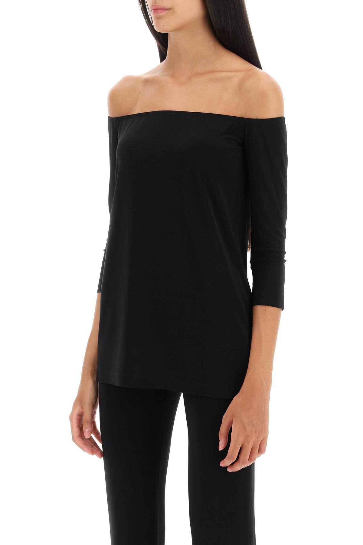 Shop Norma Kamali Off-the-shoulder Top In Black