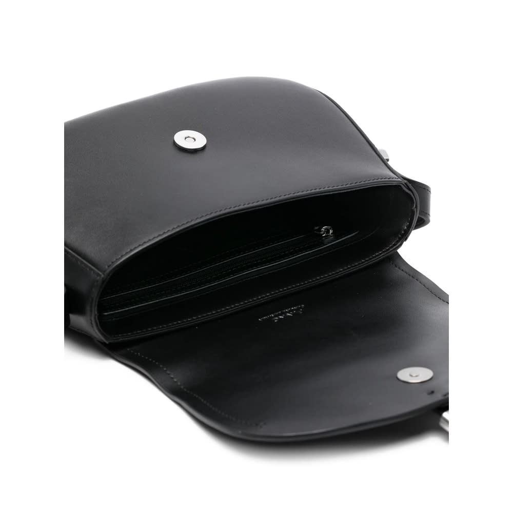 Pinko Saddle Mini Crossbody Bag In Black