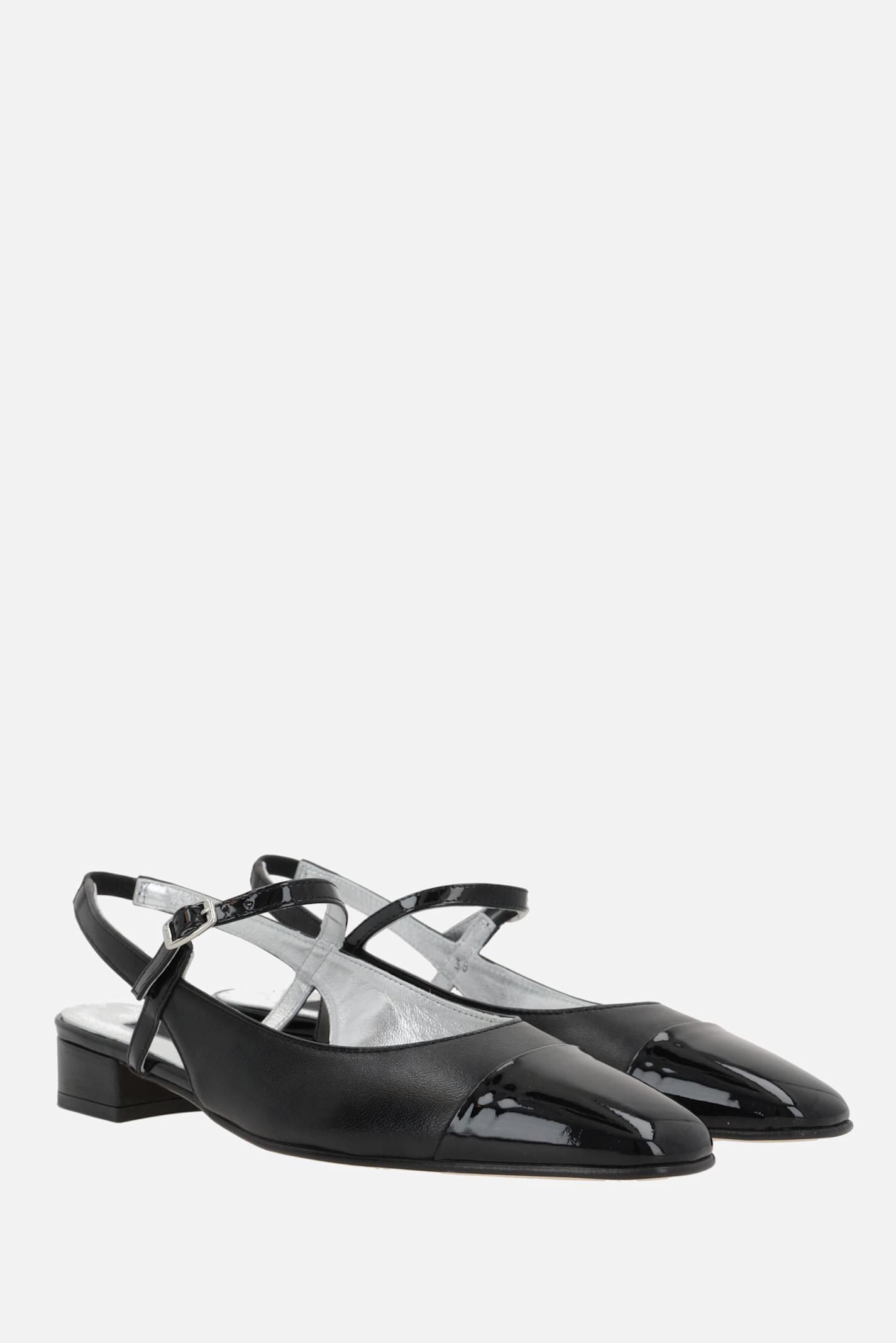 Shop Carel Oceano Slingbacks In Nappa And Patent Leather In Black