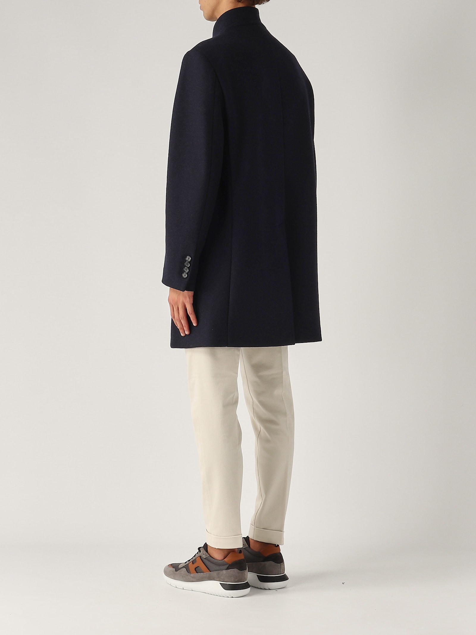 Shop Fay New Duty Coat Misto Lana Coat In Navy