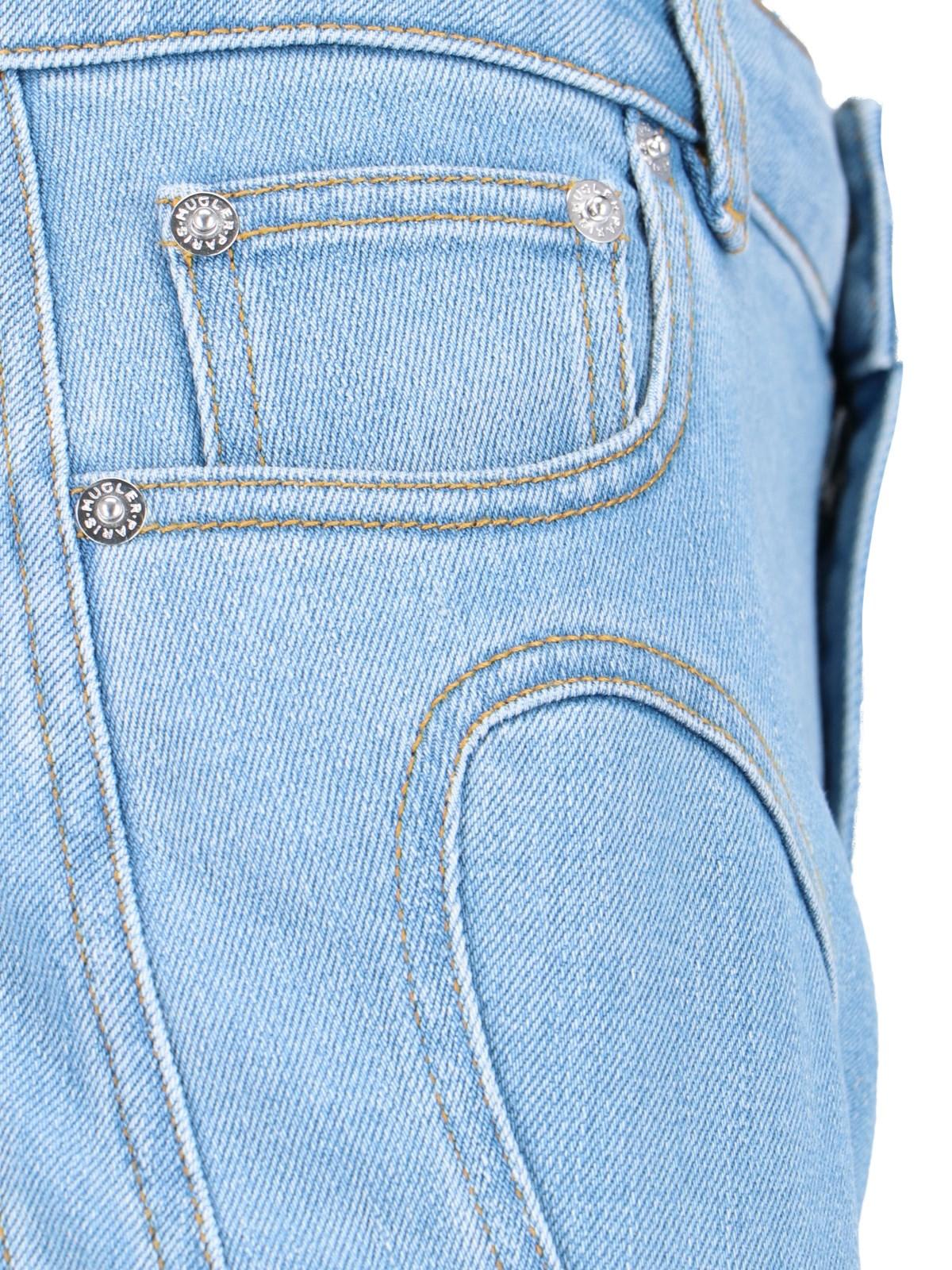 Shop Mugler Straight Jeans In Blue