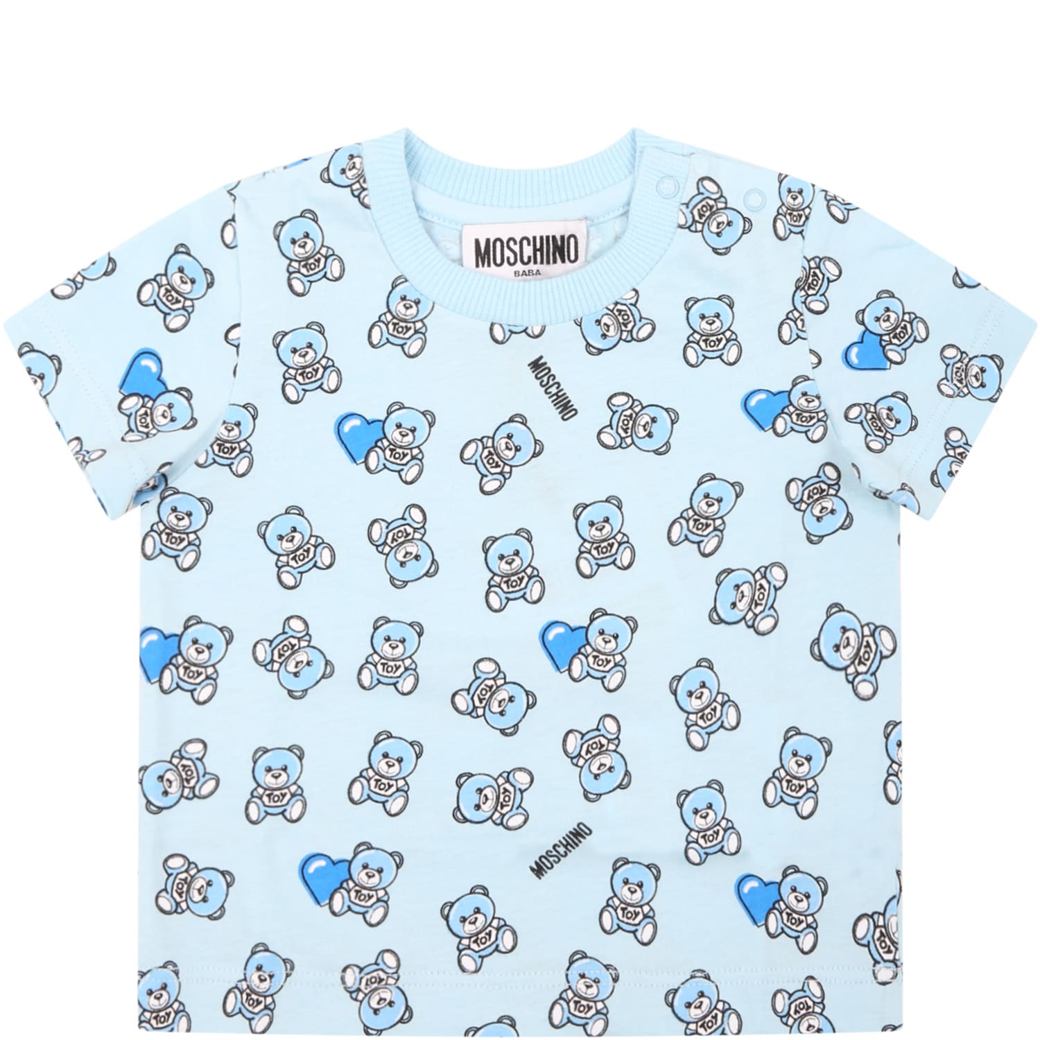 Moschino Light Blue T-shirt For Babyboy With Teddy Bears