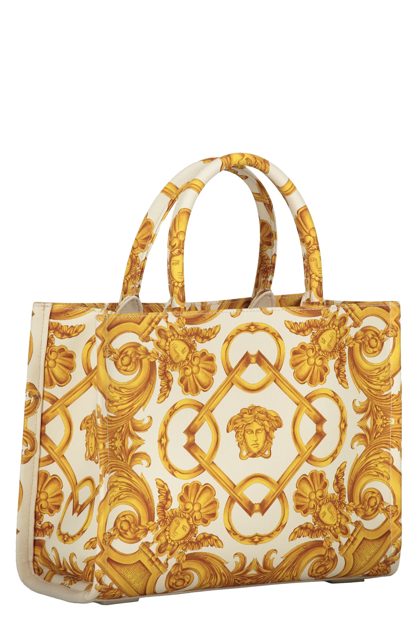 Versace Medusa Barocco Tote Bag In Ivory