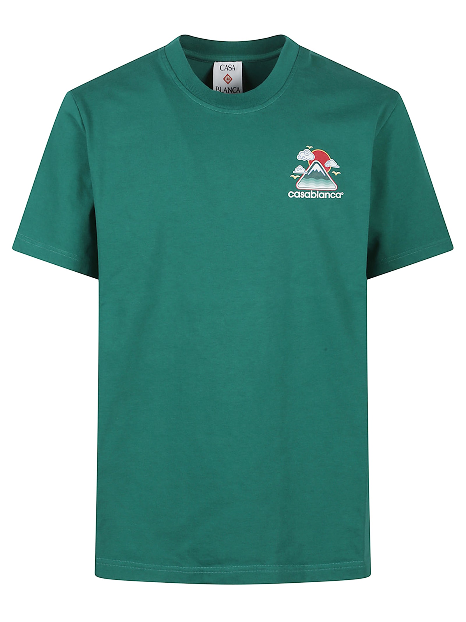 Casablanca Montagne Ondulee Crewneck T-shirt In Green